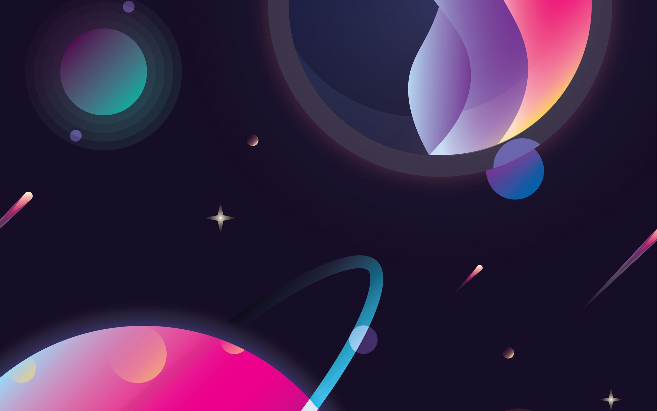 Download wallpaper 2560x1600 space, planets, art, illustration, dual ...