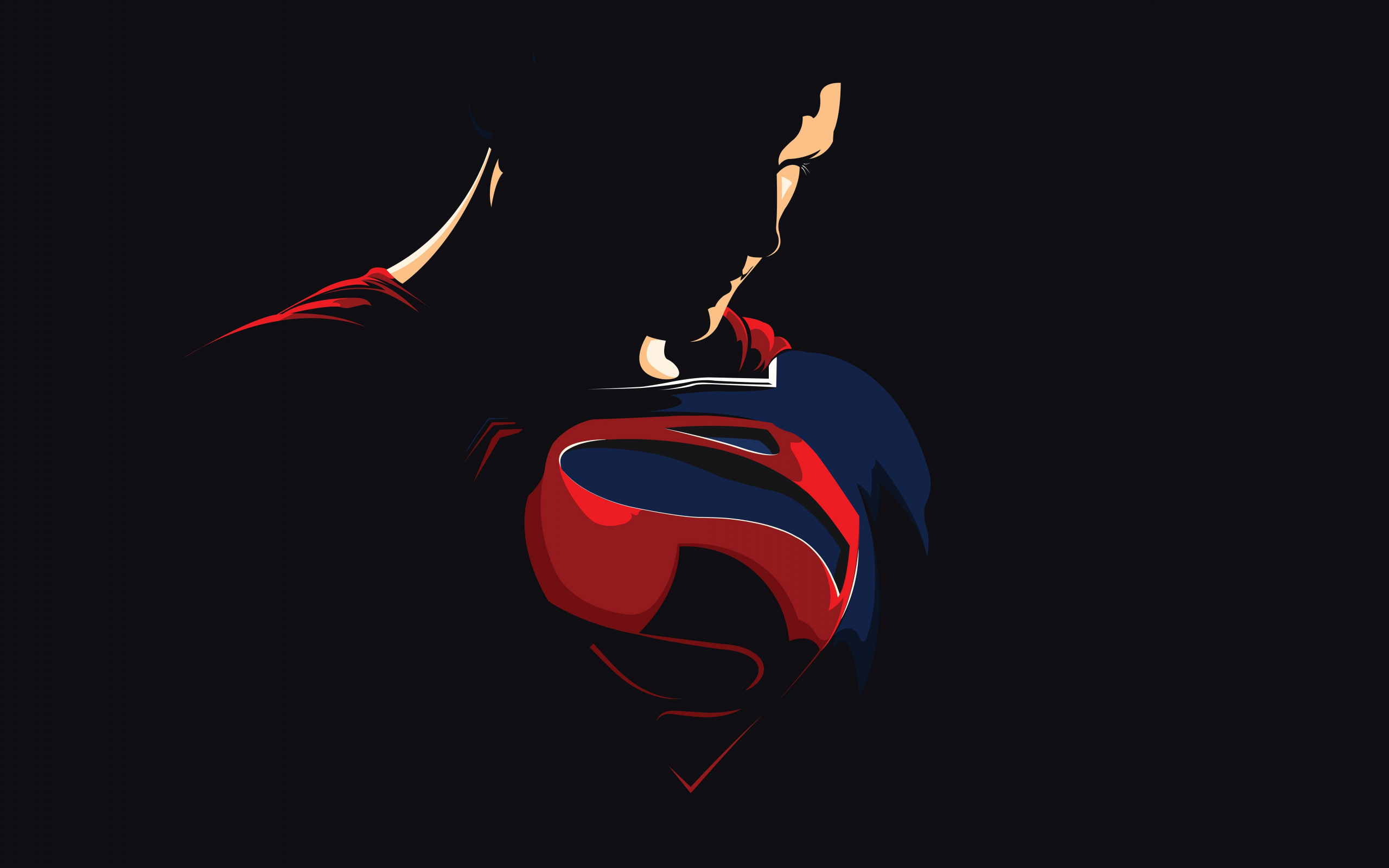 Download wallpaper 2560x1600 superman, justice league, minimal and dark, dc  comics, dual wide 16:10 2560x1600 hd background, 15058