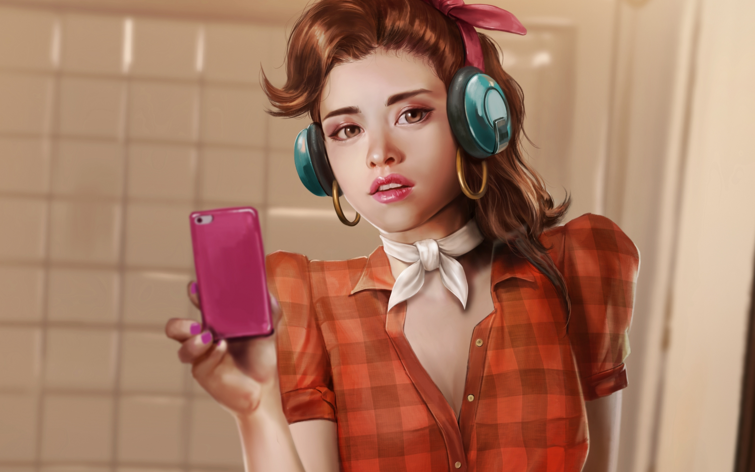 Download Wallpaper 2560x1600 Gorgeous Redhead Dva Fan Art Dual Wide 1610 2560x1600 Hd 9373