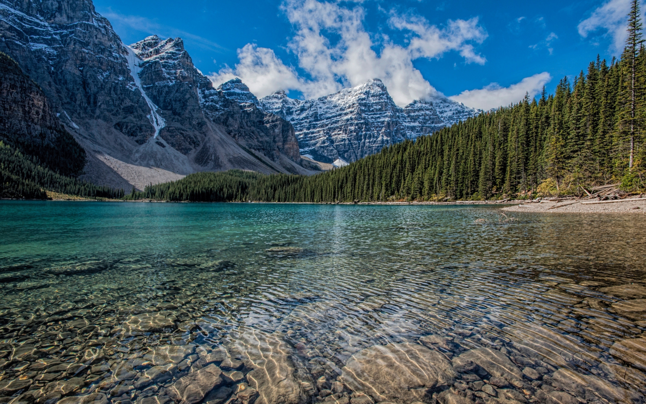 Download Clean Lake Mountains Range Trees Nature 2560x1600 Wallpaper