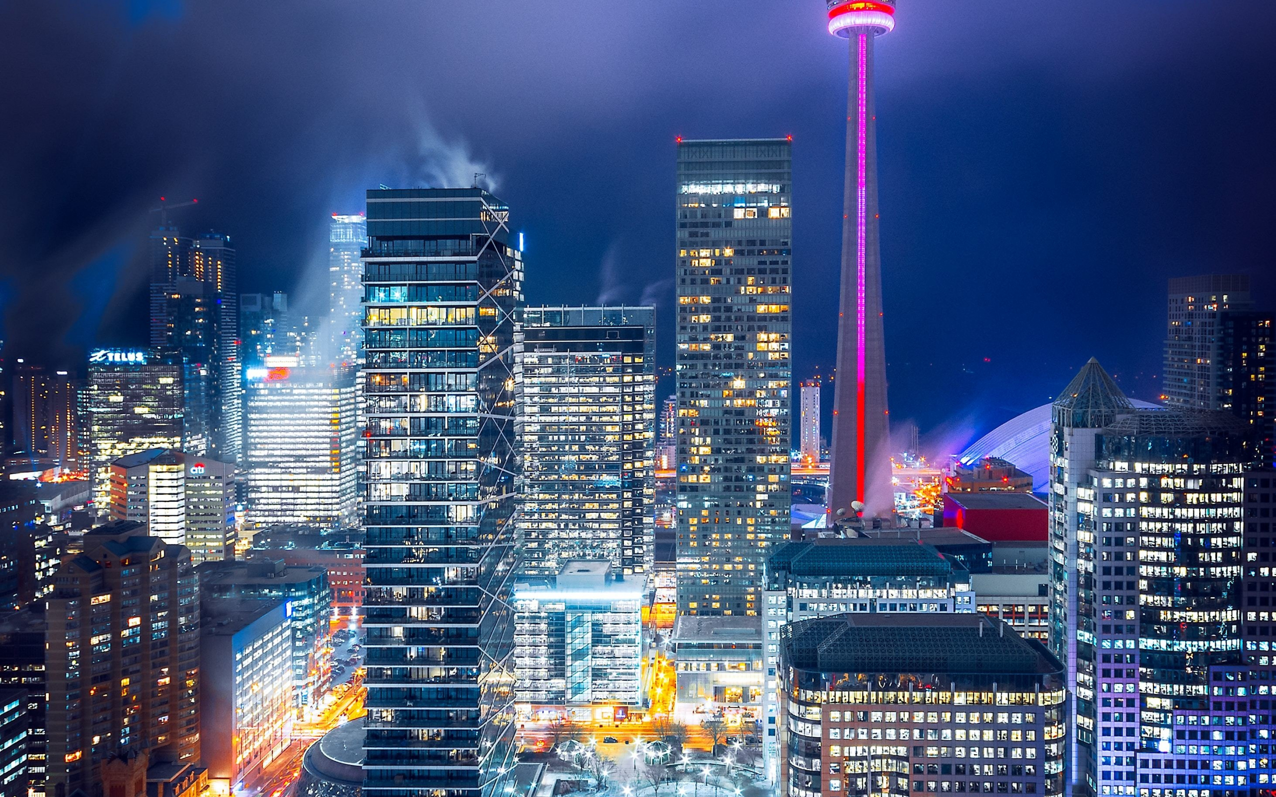 Download wallpaper 2560x1600 toronto, cityscape, high skyscrapers, lights,  dual wide 16:10 2560x1600 hd background, 22566