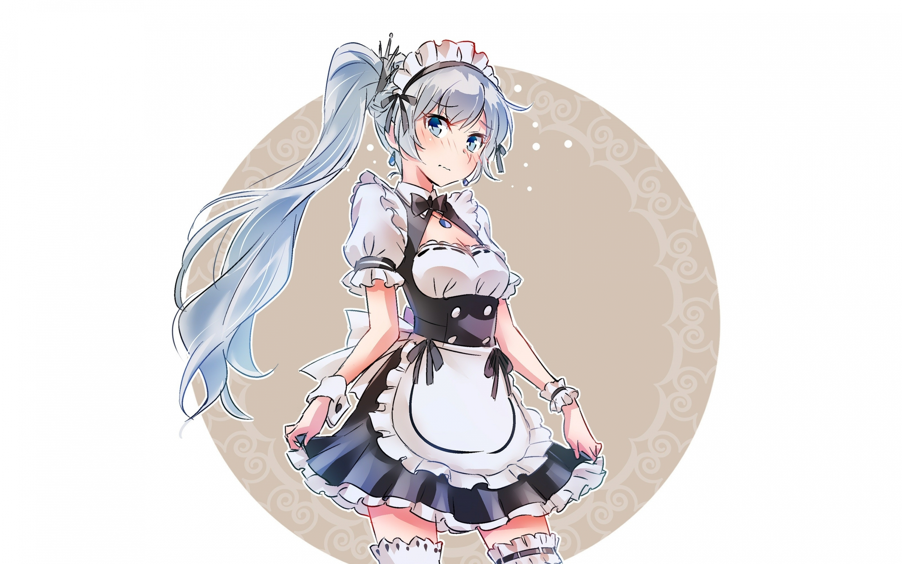 Maid, Weiss Schnee, anime girl, 2880x1800 wallpaper