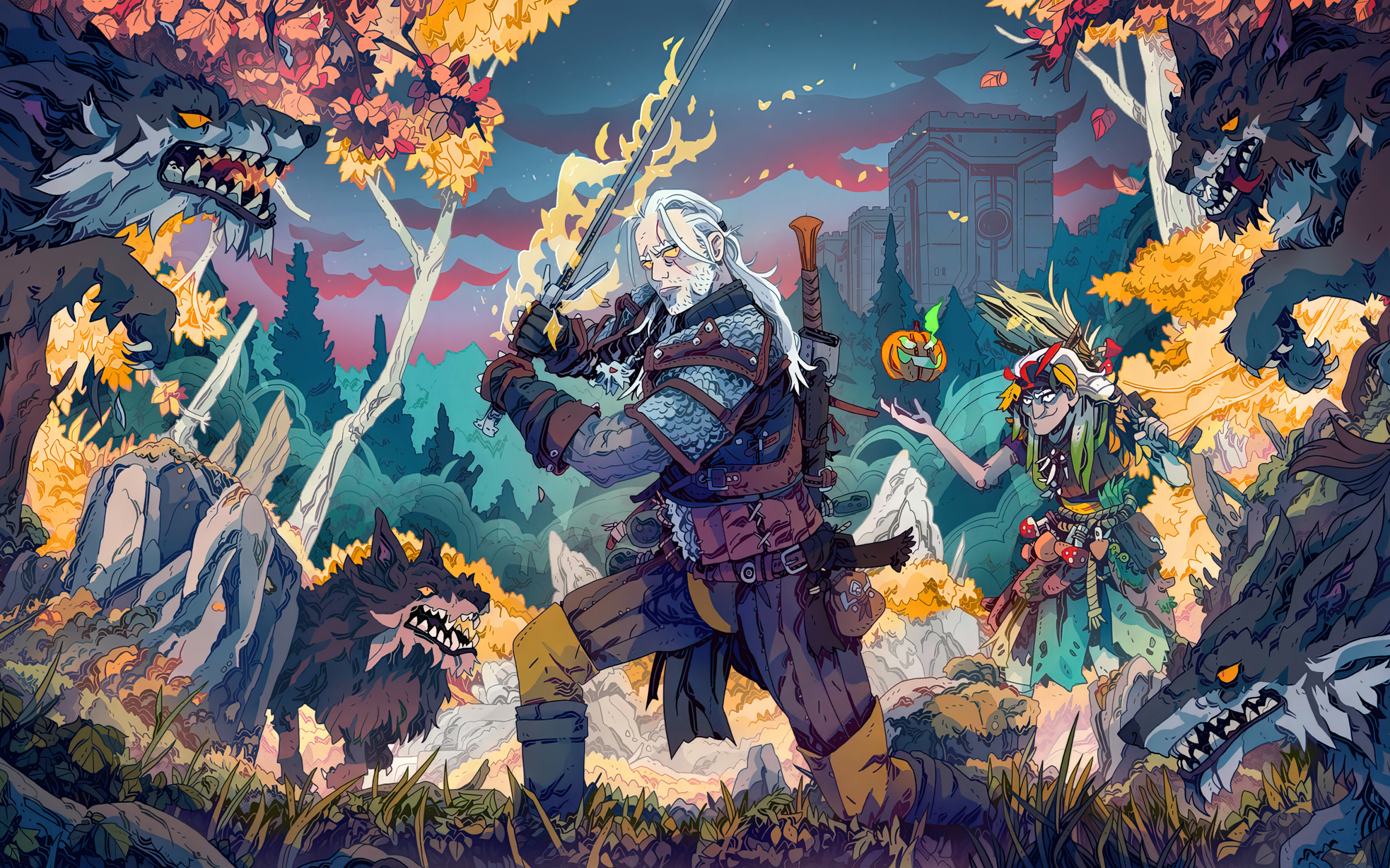 Geralt, the witcher, art, 2880x1800 wallpaper