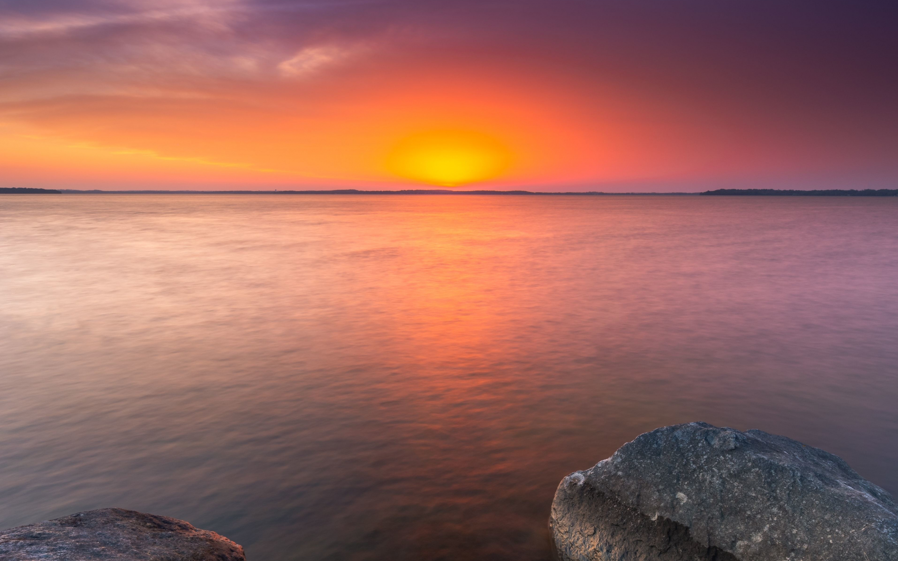 Coast, sunset, rocks, sea, nature, 2880x1800 wallpaper