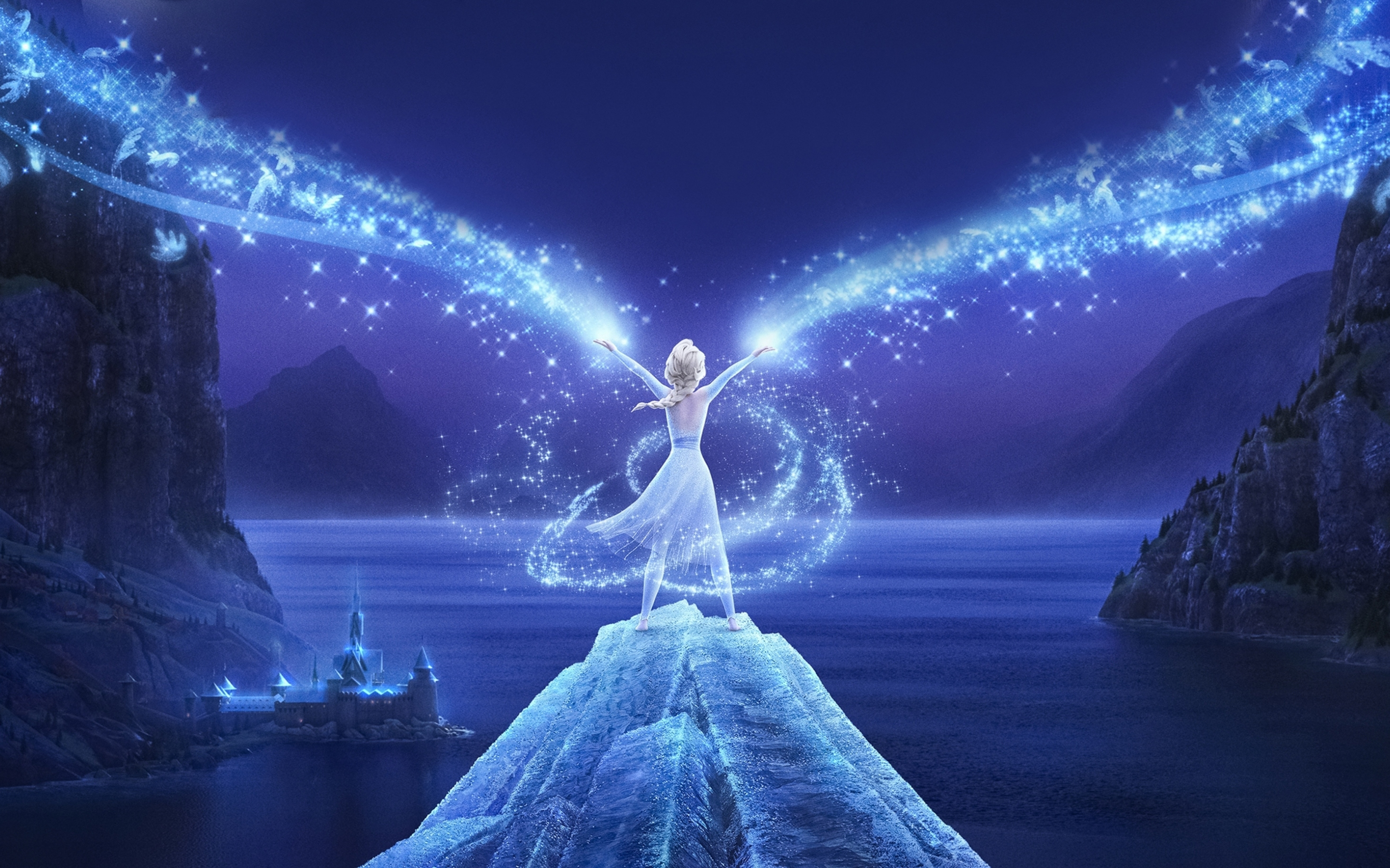 Movie, Frozen 2, Queen Elsa, snow fire, 2880x1800 wallpaper