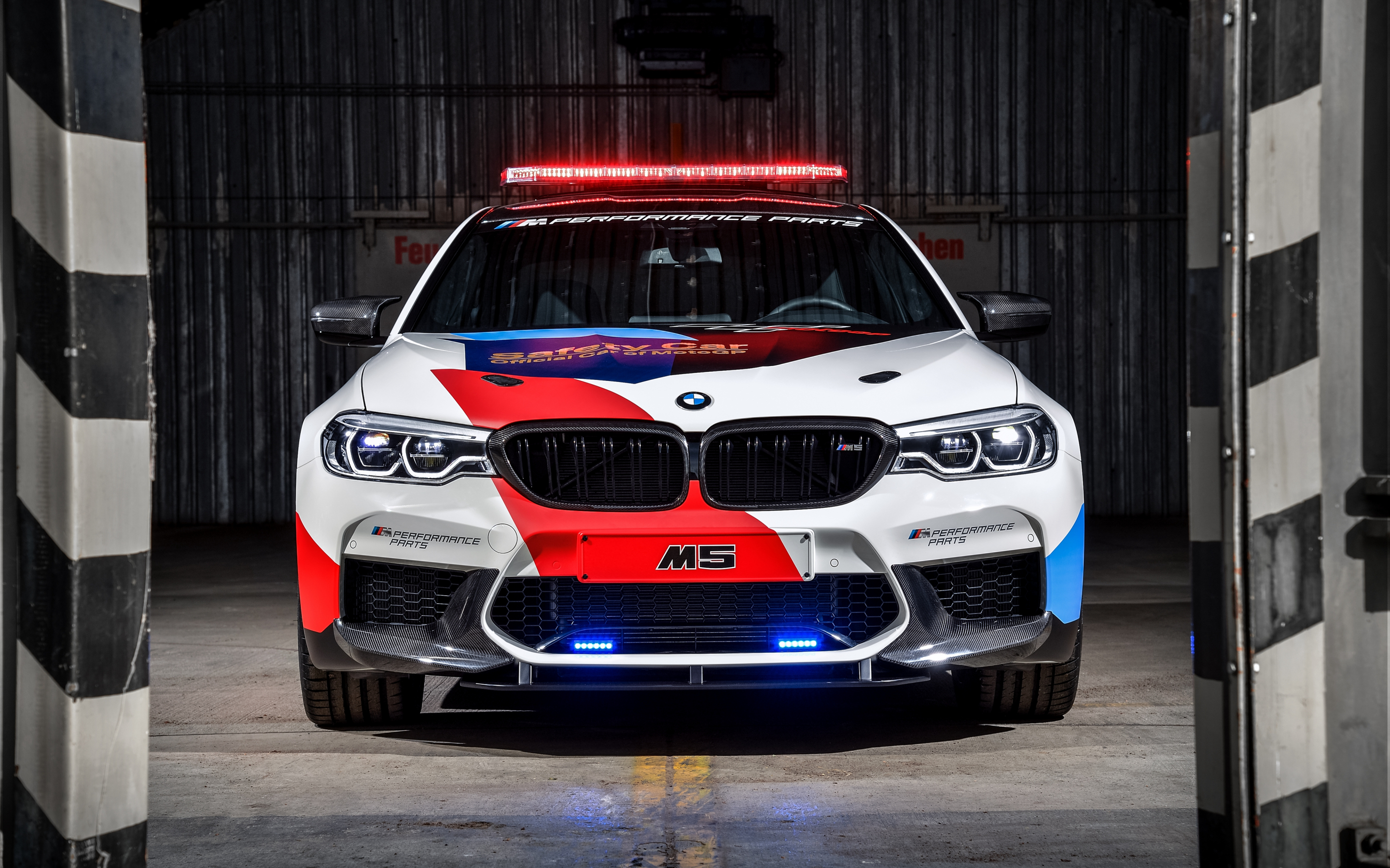 BMW M5 MotoGP Safety Car, 2018, front, 2880x1800 wallpaper