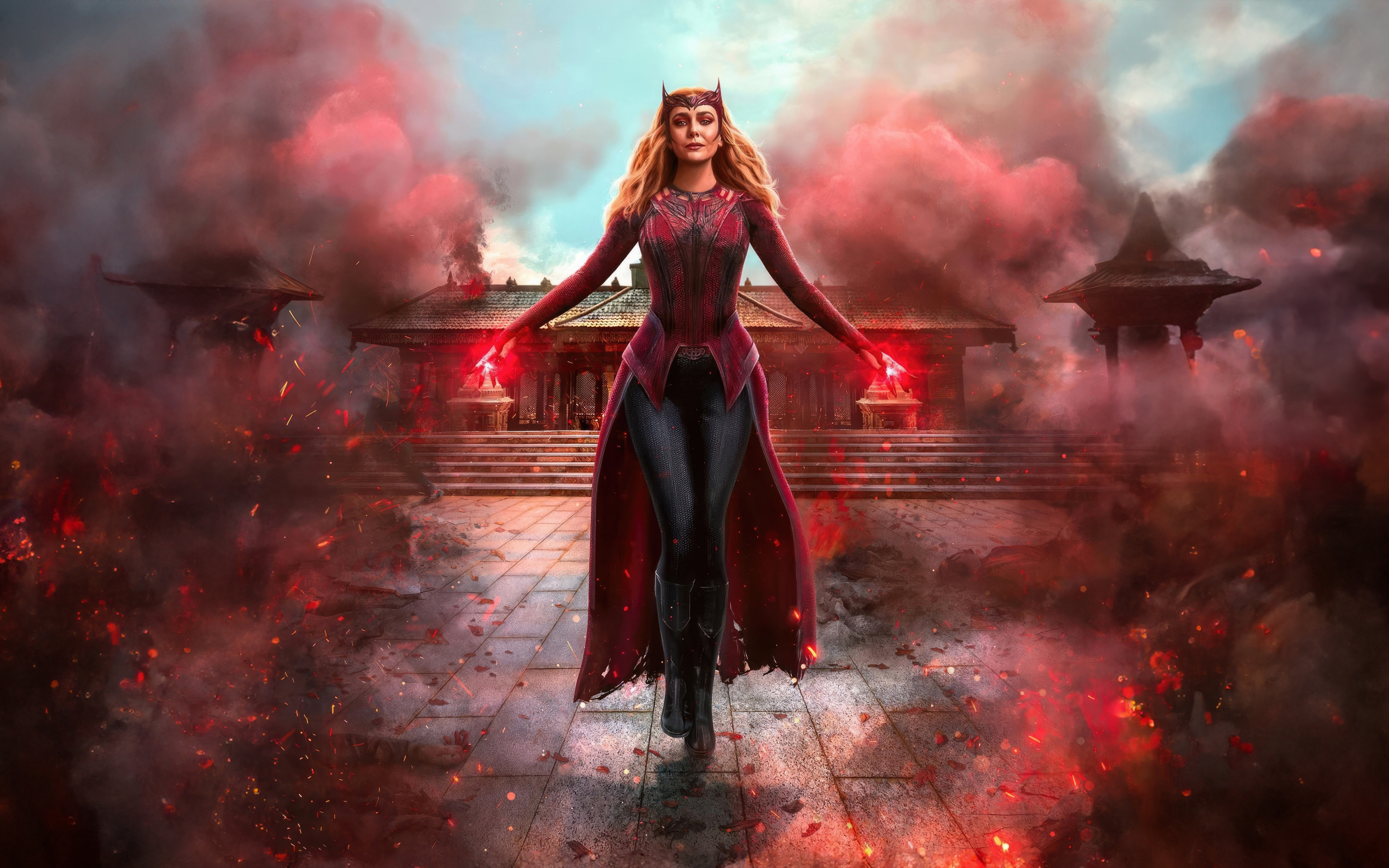 Chaos wizard, scarlet witch, movie, 2880x1800 wallpaper