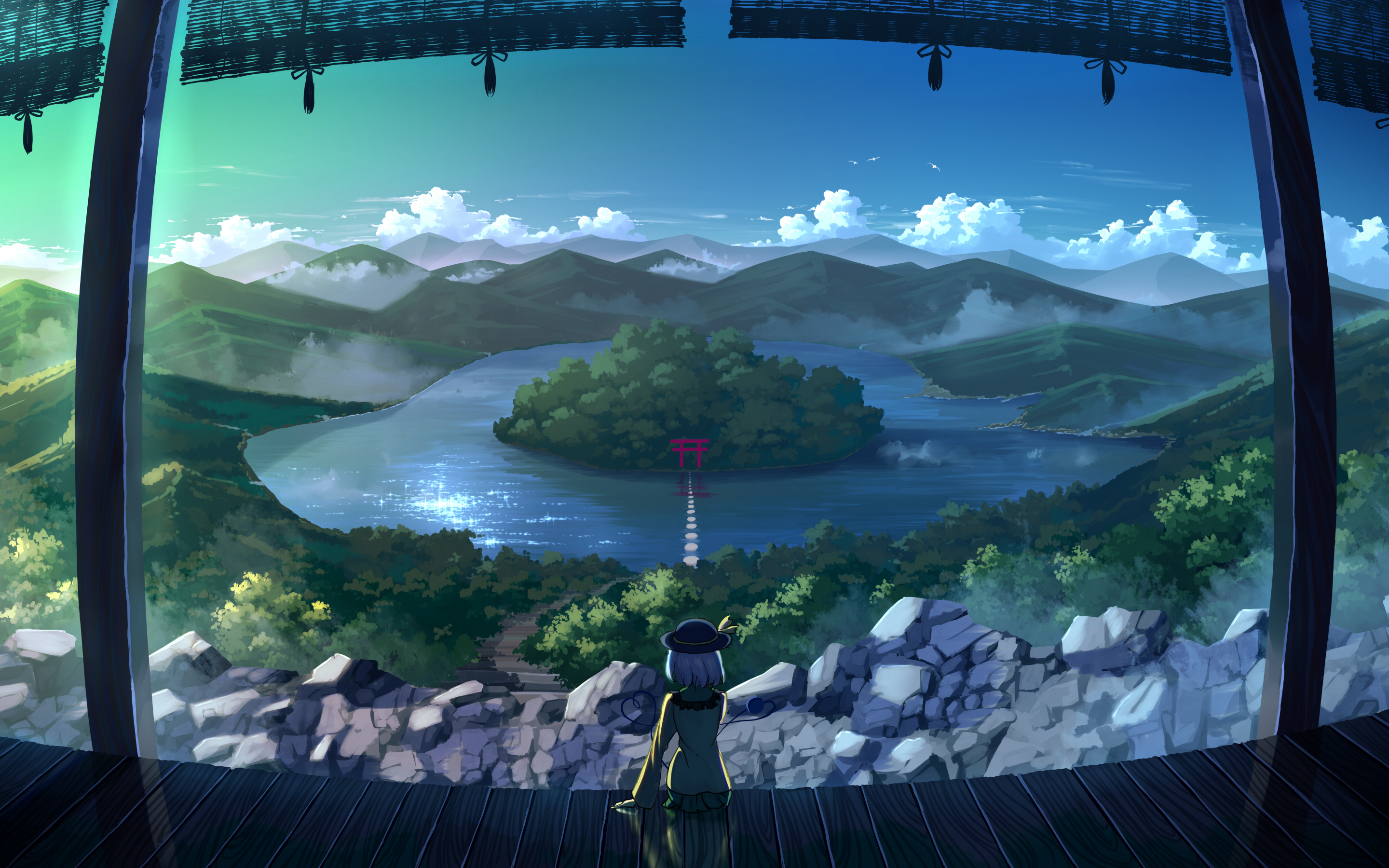 Touhou, video game, anime, river, 2880x1800 wallpaper