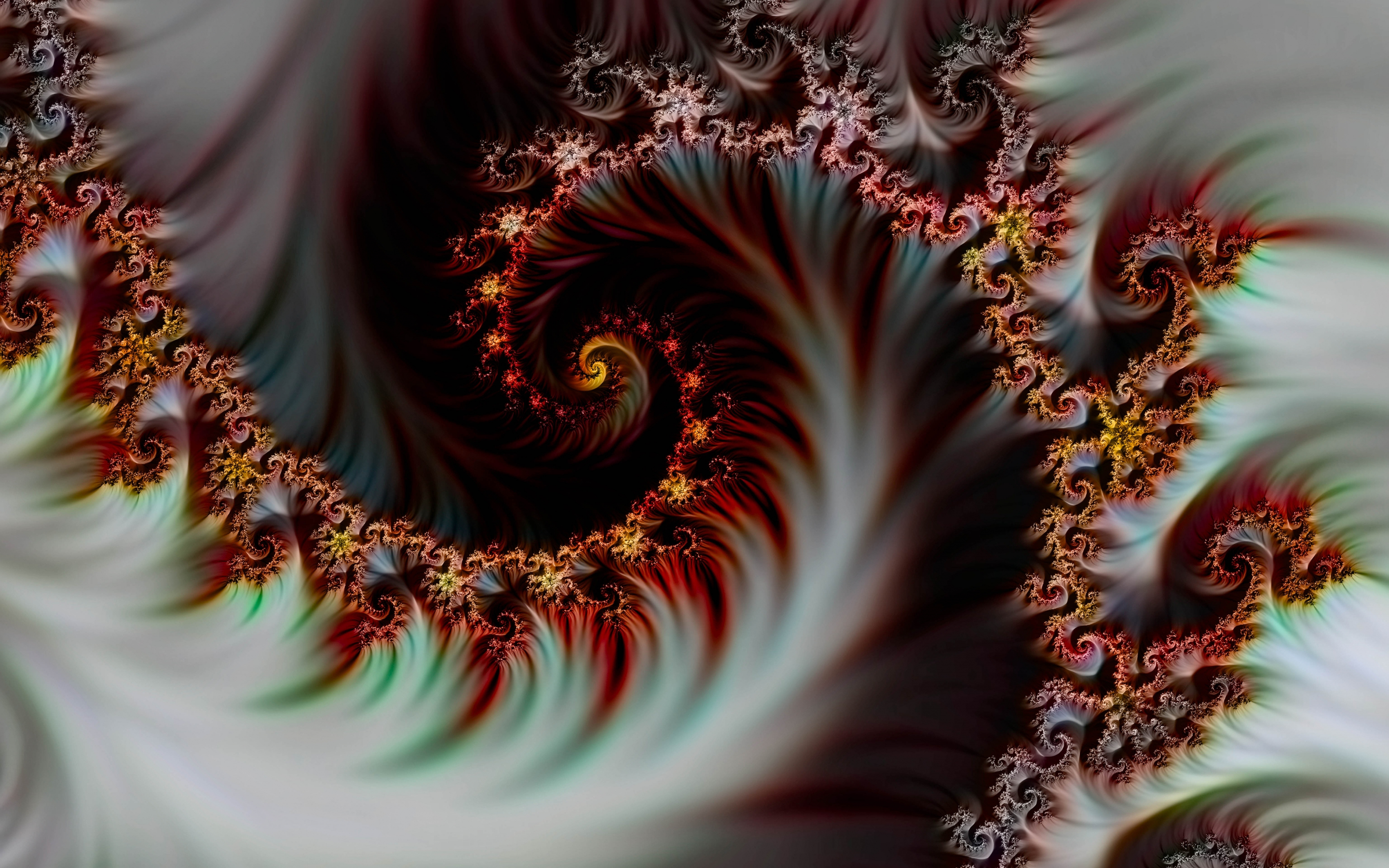 Fractal, spiral, digital art, 2880x1800 wallpaper
