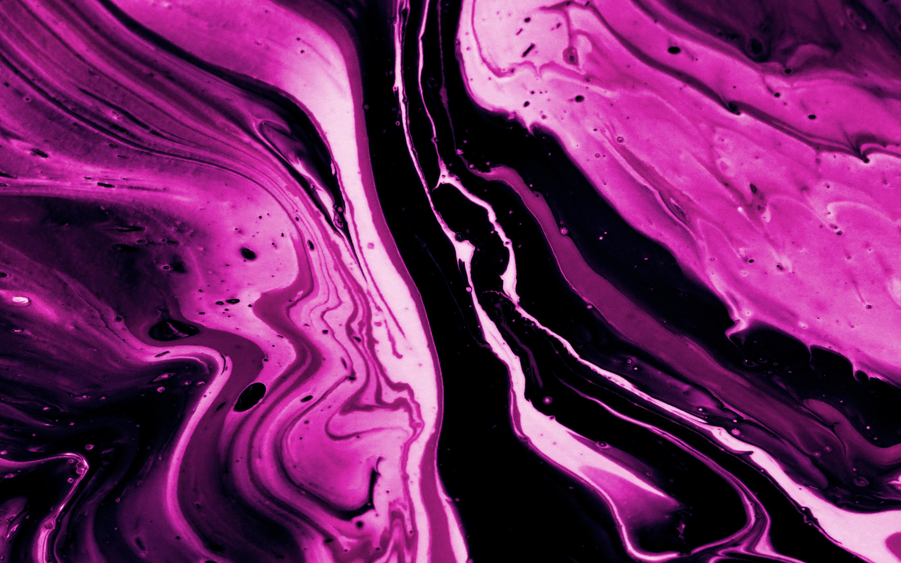 Pink waves, texture, artwork, 2880x1800 wallpaper