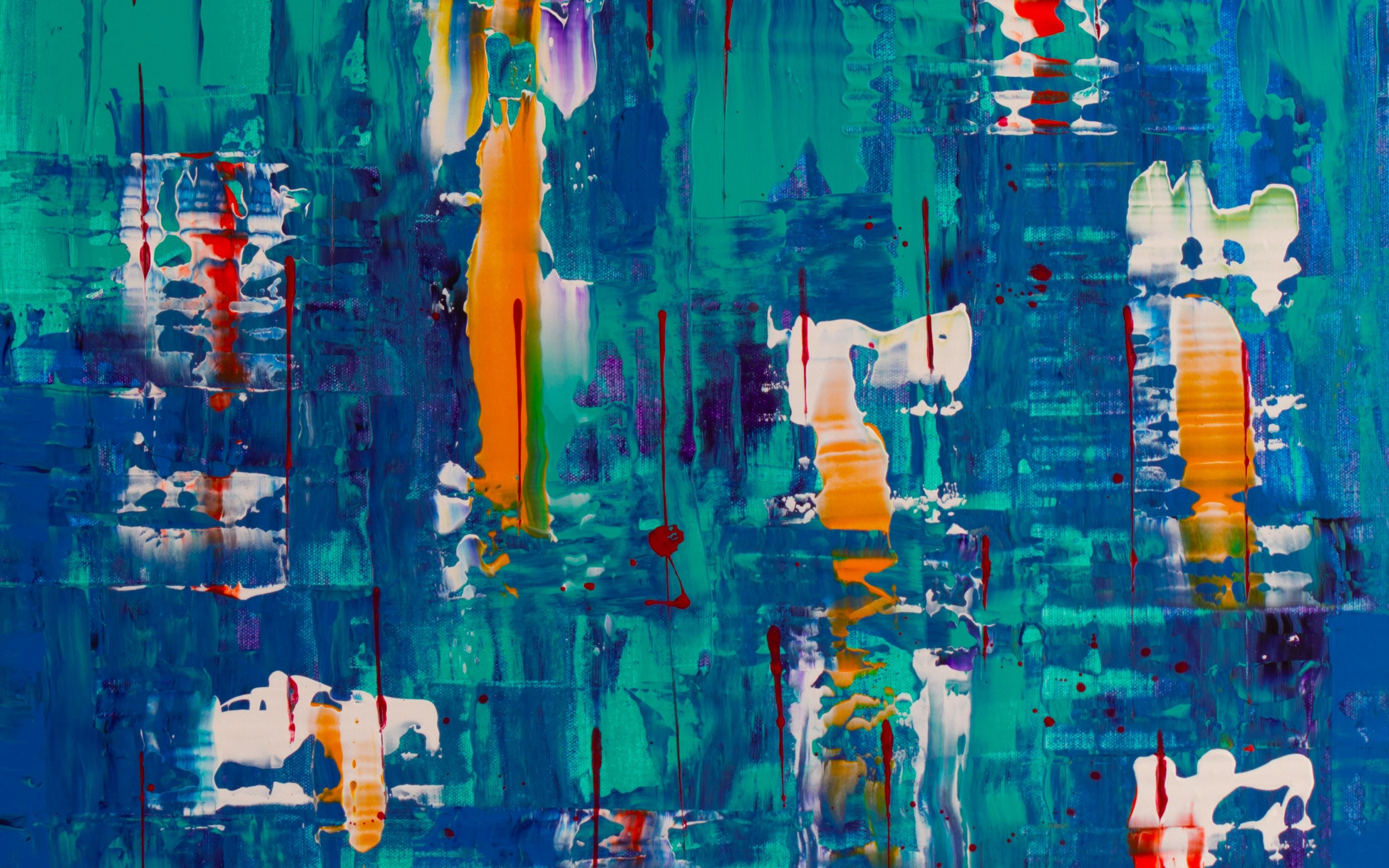 Abstract painting, colorful, modern art, 2880x1800 wallpaper