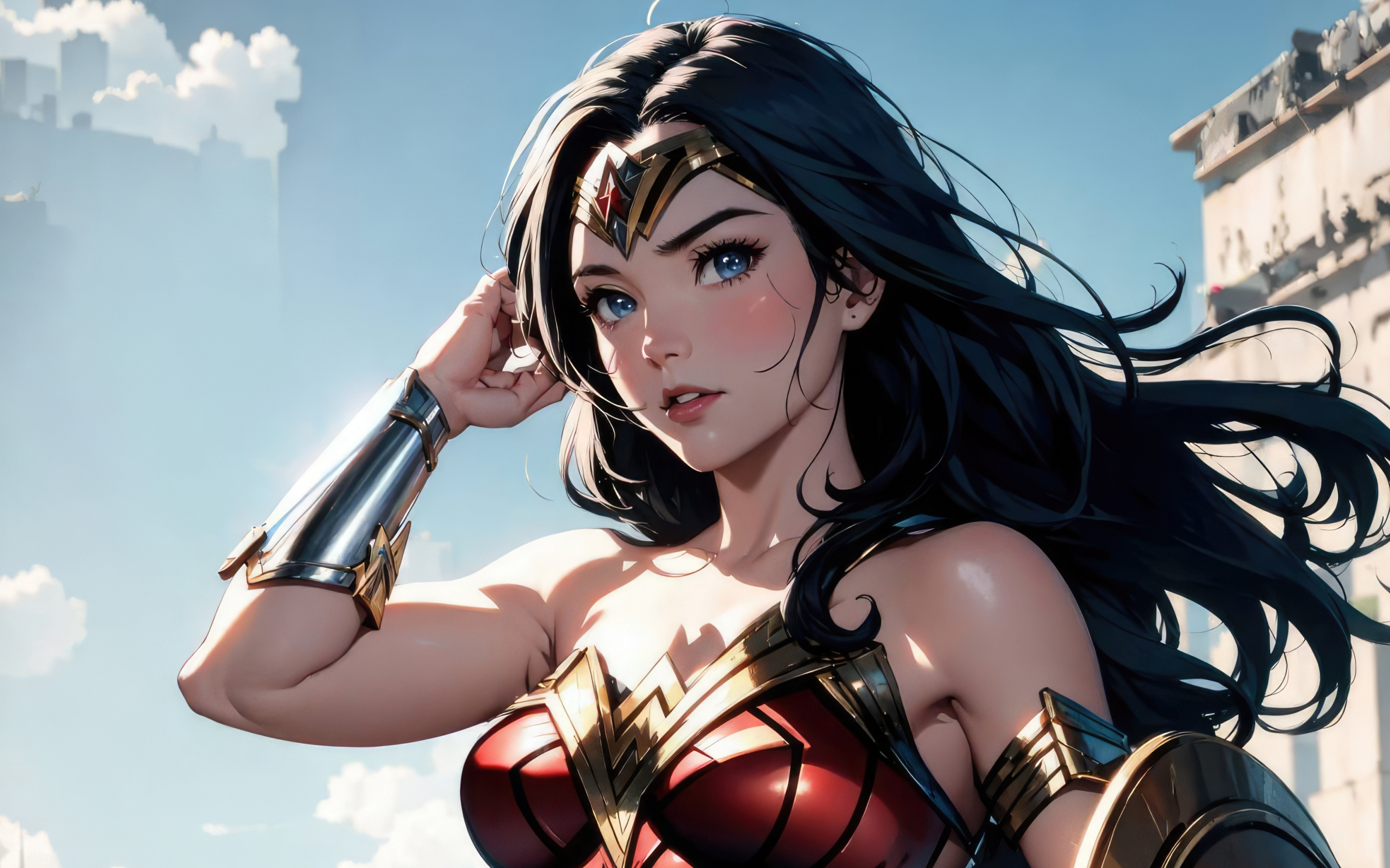 Gorgeous Wonder Woman, dc comic, sketch art, 2880x1800 wallpaper