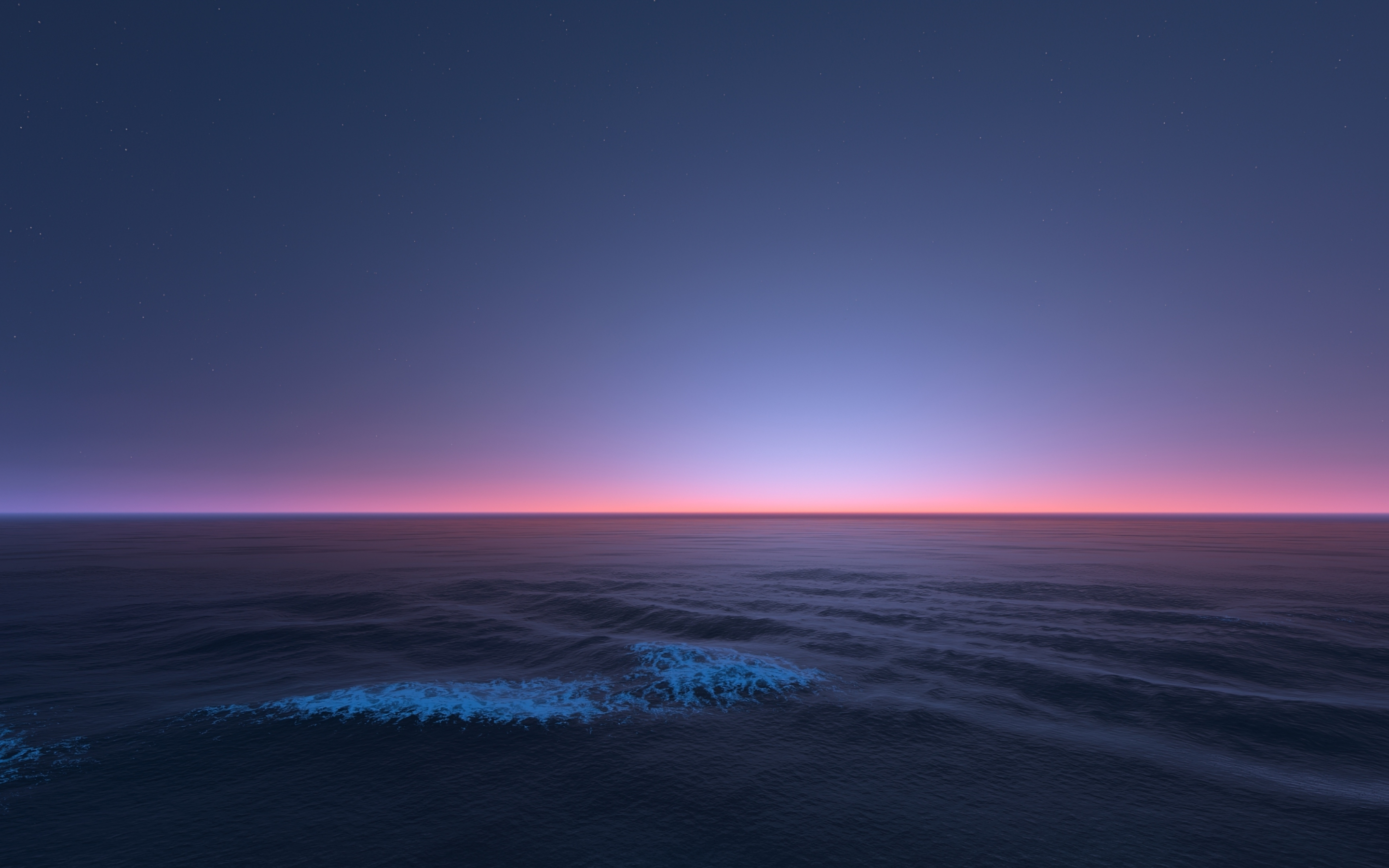Horizon, seascape, beautiful sunset, 2880x1800 wallpaper