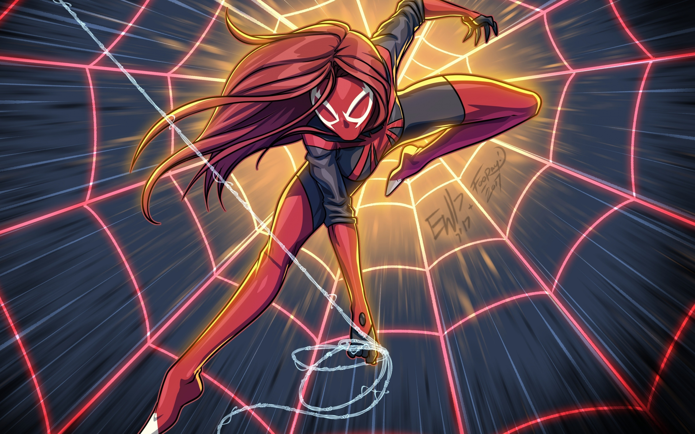 Spider-MJ, spider-girl, artwork, 2880x1800 wallpaper