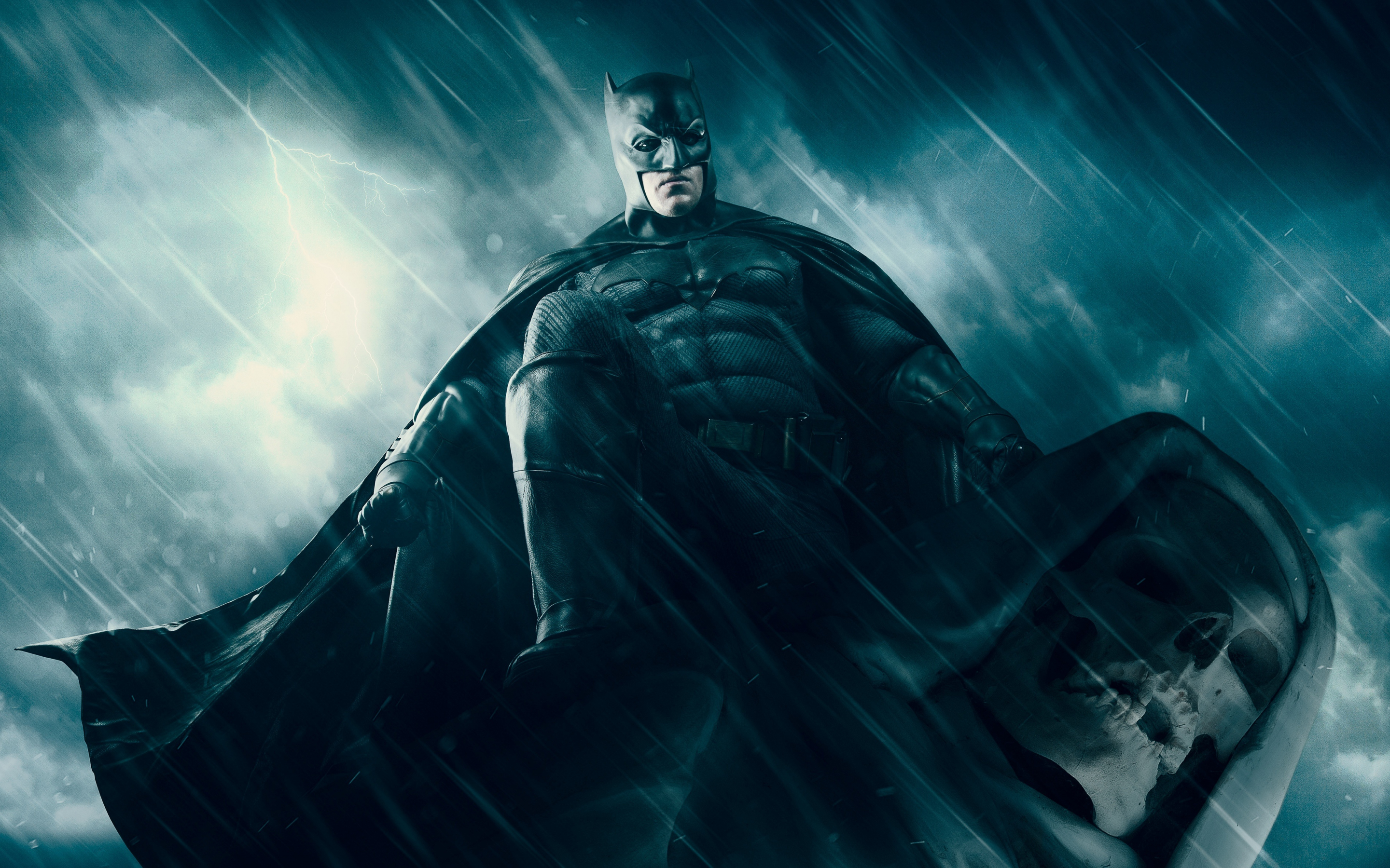Batman, dark knight, rain, artwork, 2880x1800 wallpaper