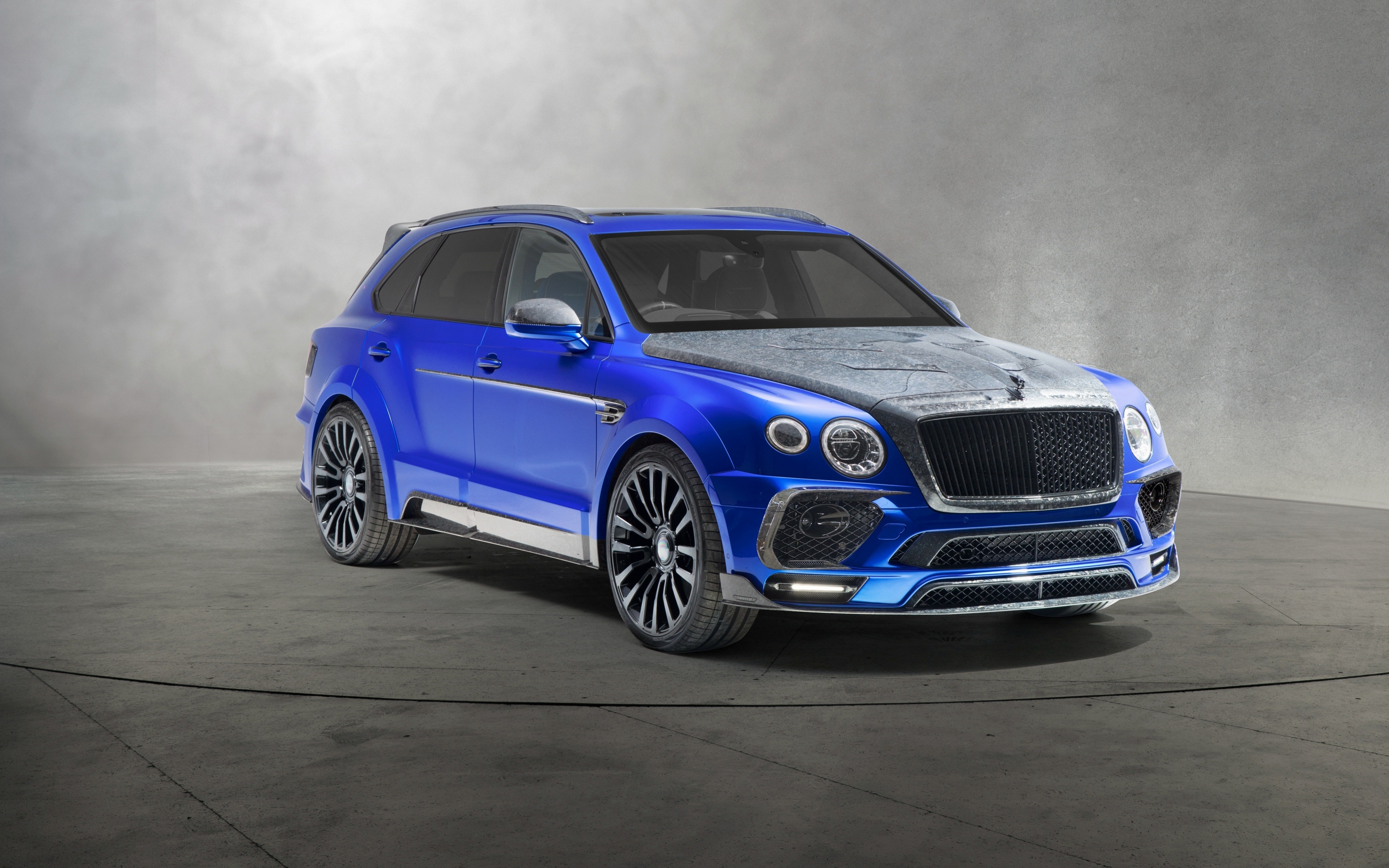Blue, compact SUV, Bentley Bentayga, 2880x1800 wallpaper