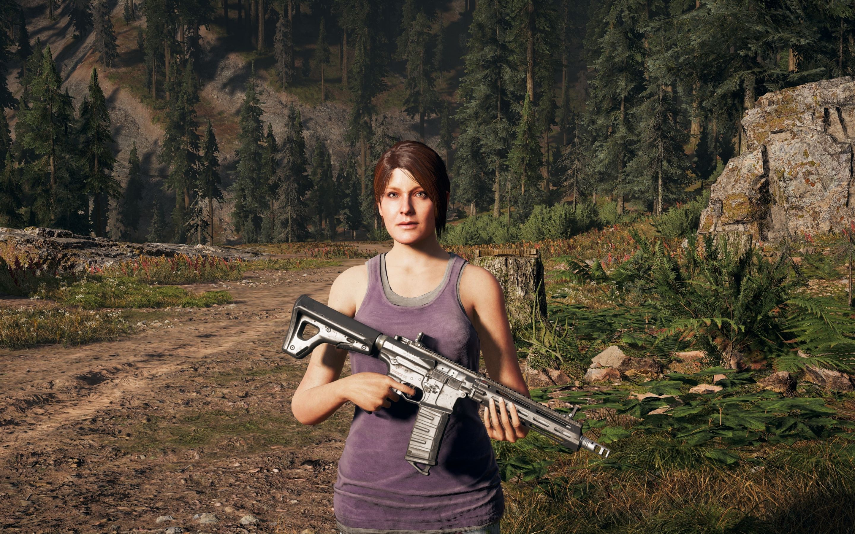 Far cry 5, woman with gun, outdoor, 2018, 2880x1800 wallpaper