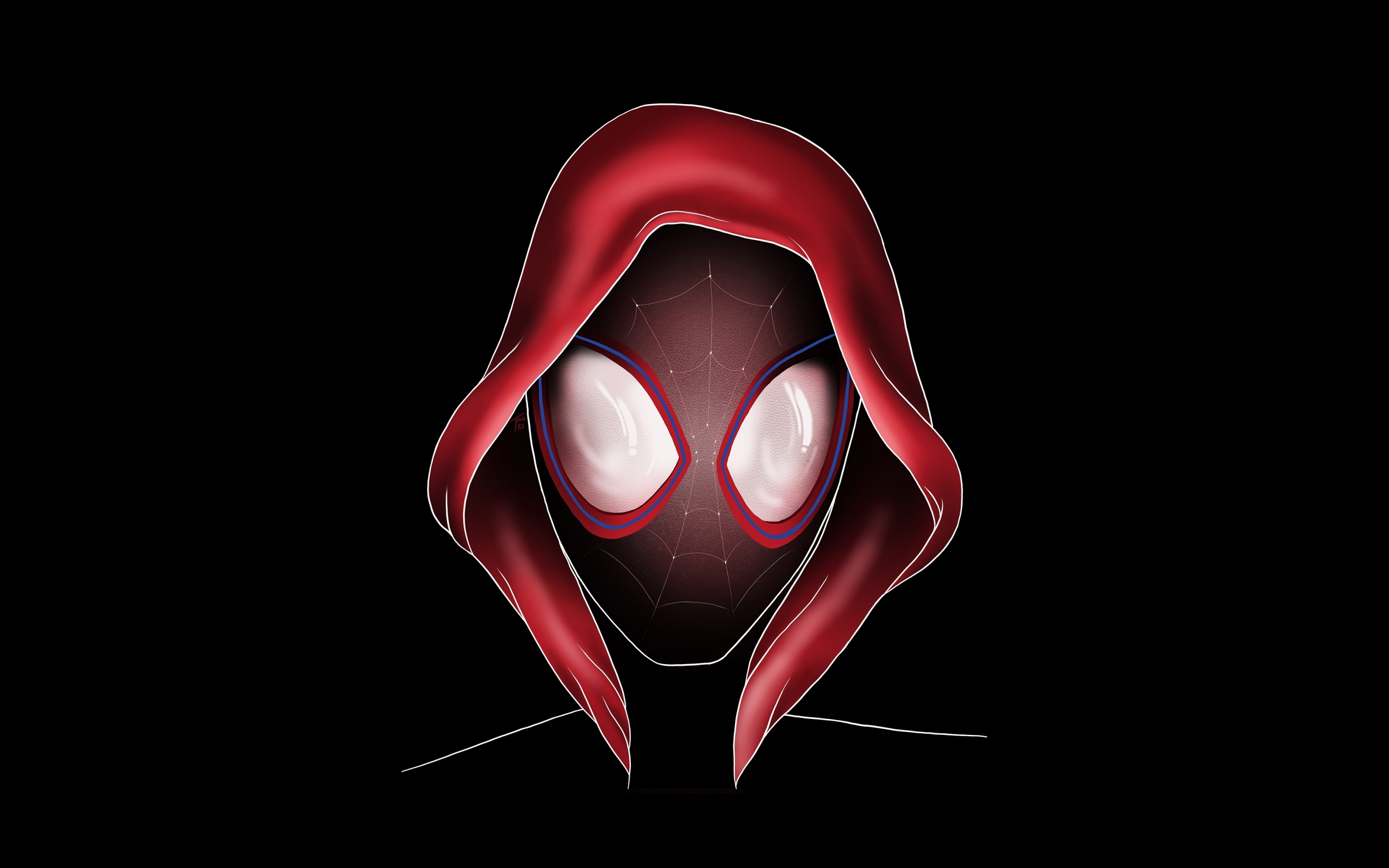 Minimal, 2019 movie, artwork, Miles Morales, Spider-man, 2880x1800 wallpaper