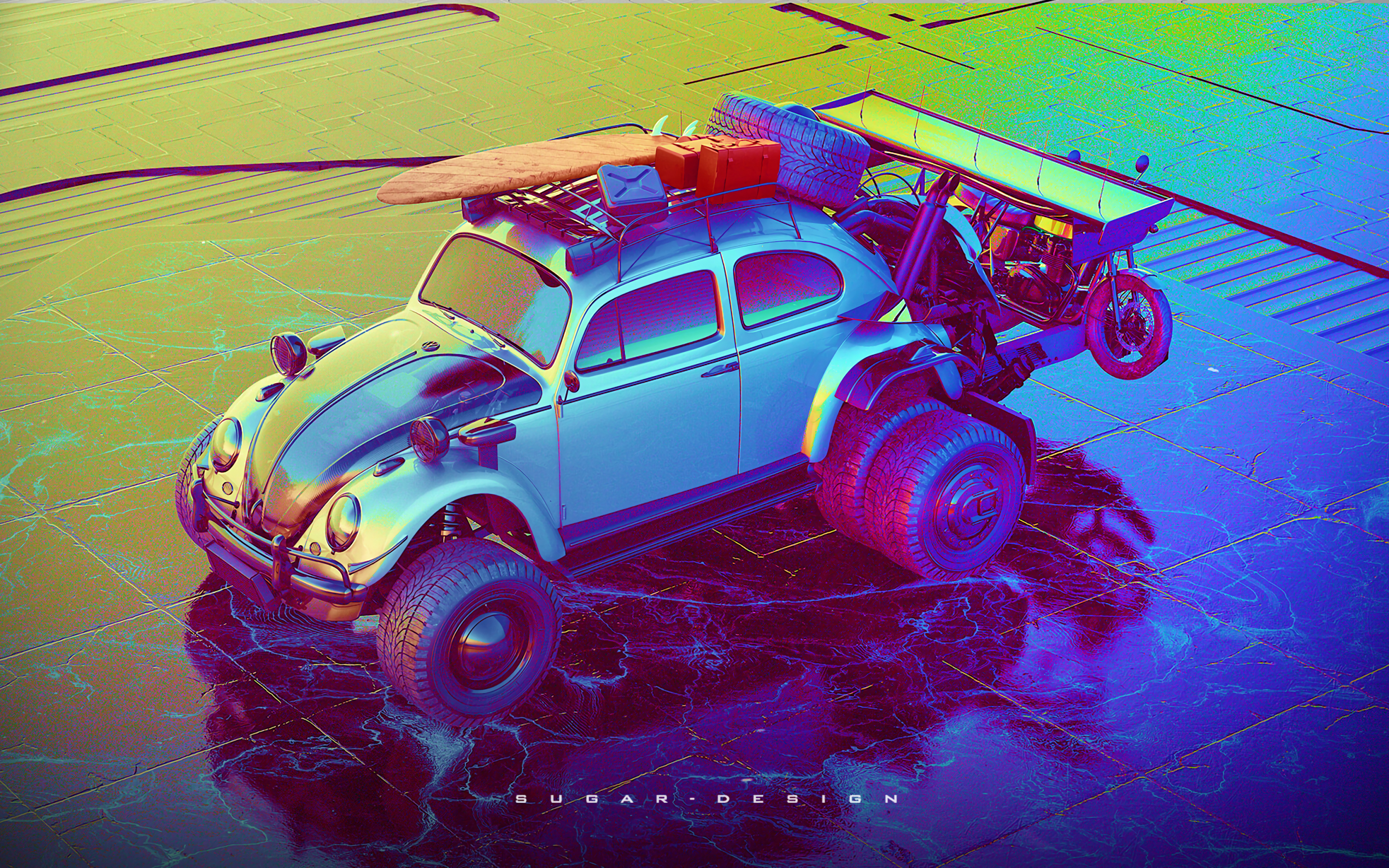 PUBG, buggy car, art, 2880x1800 wallpaper