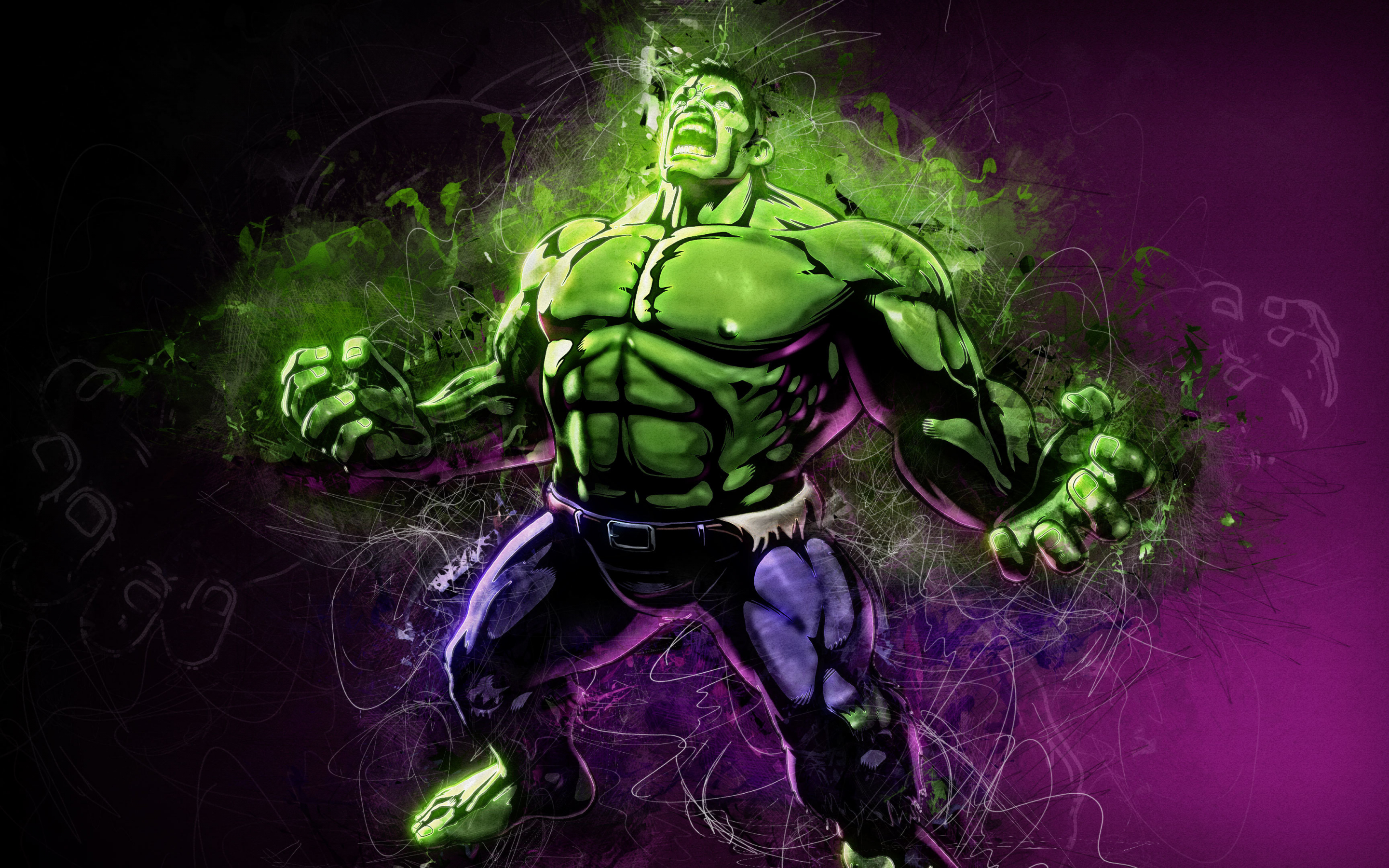 Angry hulk, marvel, superhero, fan art, 2880x1800 wallpaper