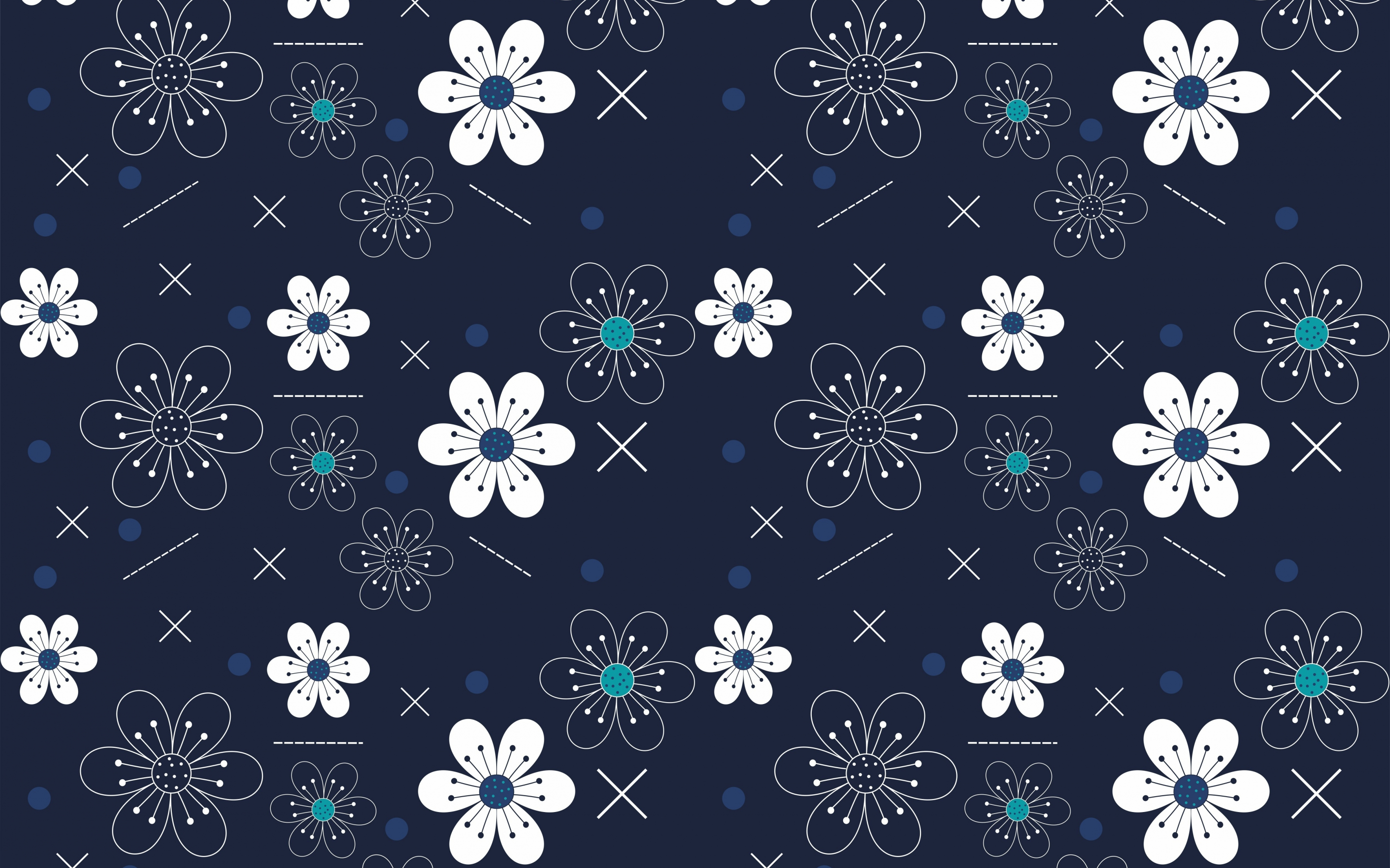 Flowers, abstract, pattern, 2880x1800 wallpaper