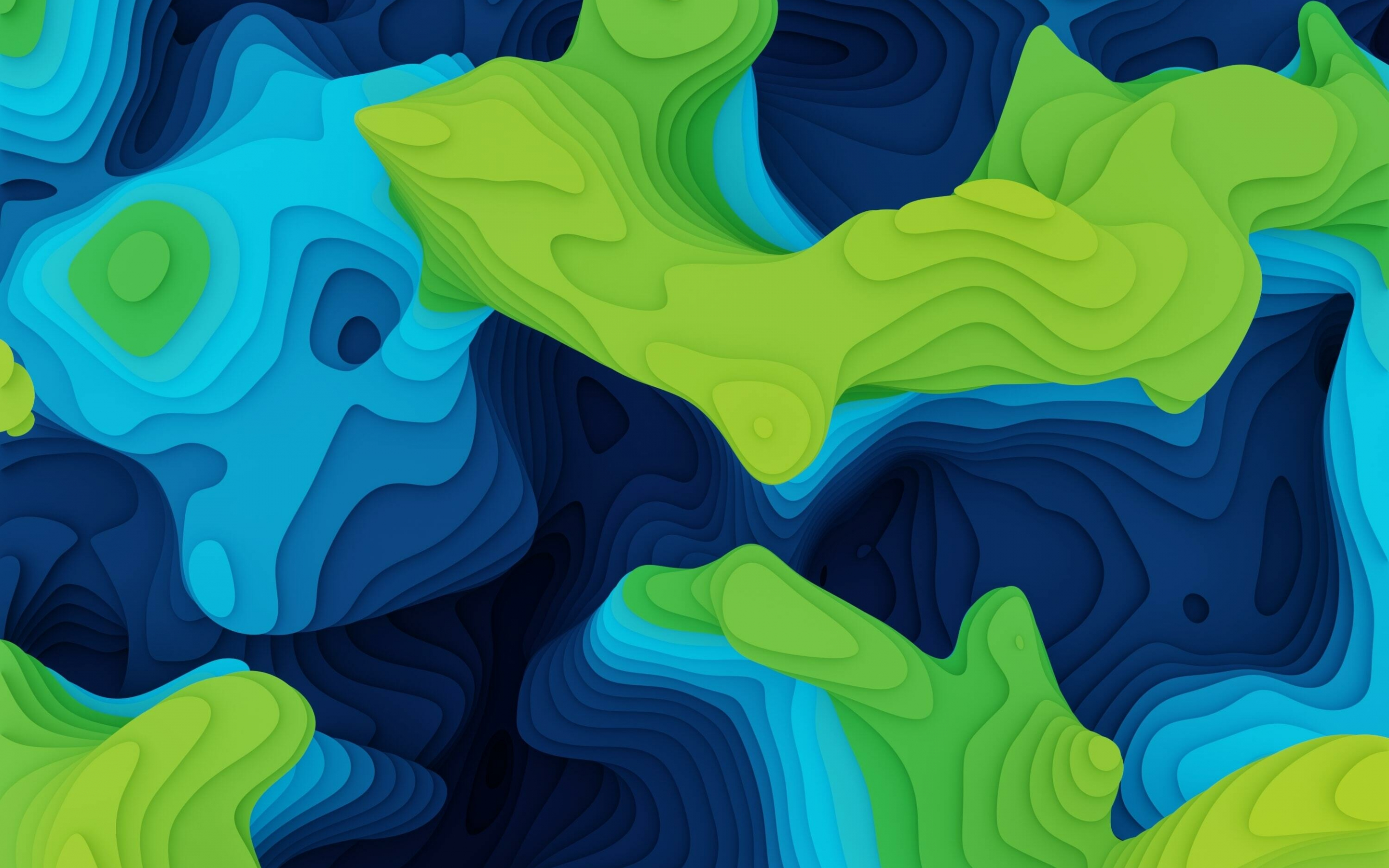 Blue-green pattern, abstract, 2880x1800 wallpaper