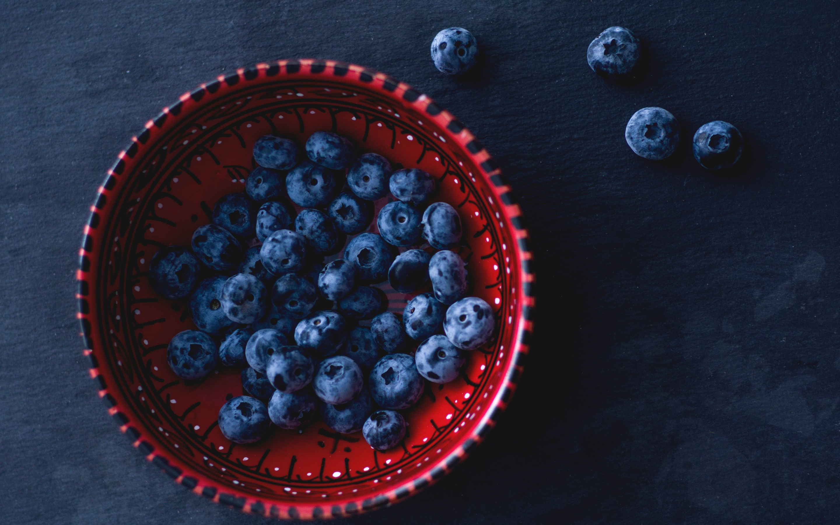 Blueberry, bowl, 2880x1800 wallpaper