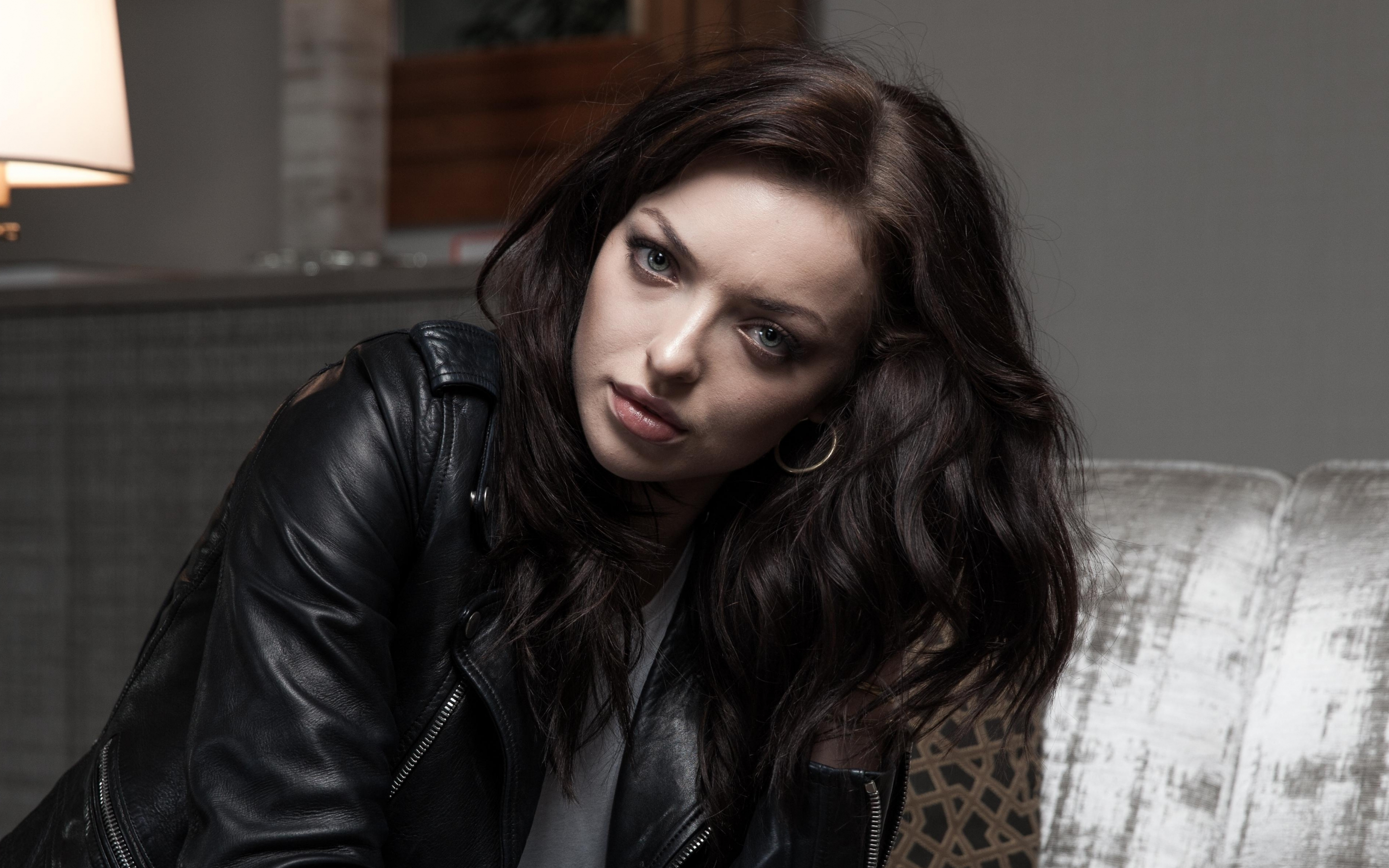Francesca Eastwood, leather jacket, celebrity, 2880x1800 wallpaper