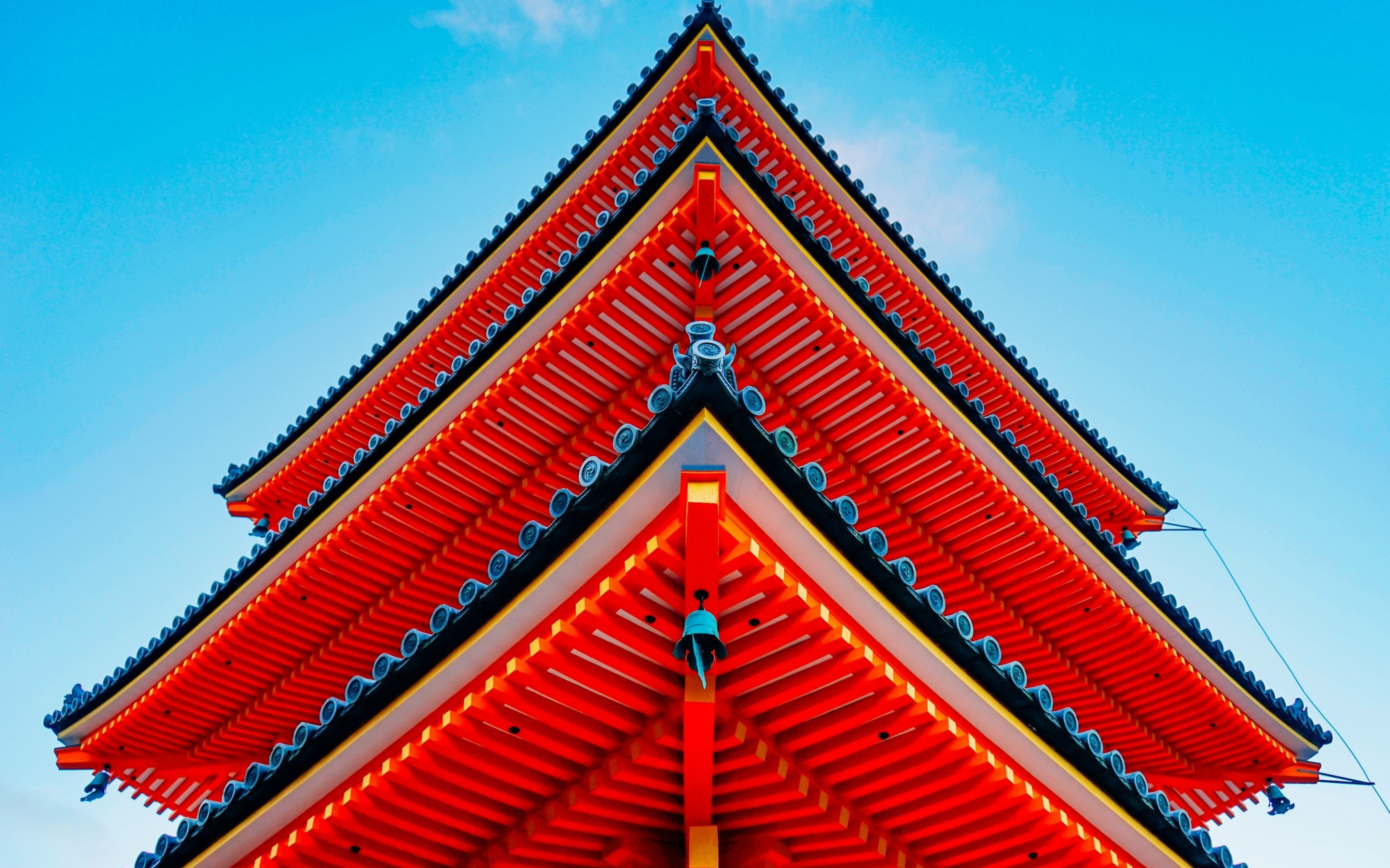 Asian architecture, building, red, 2880x1800 wallpaper