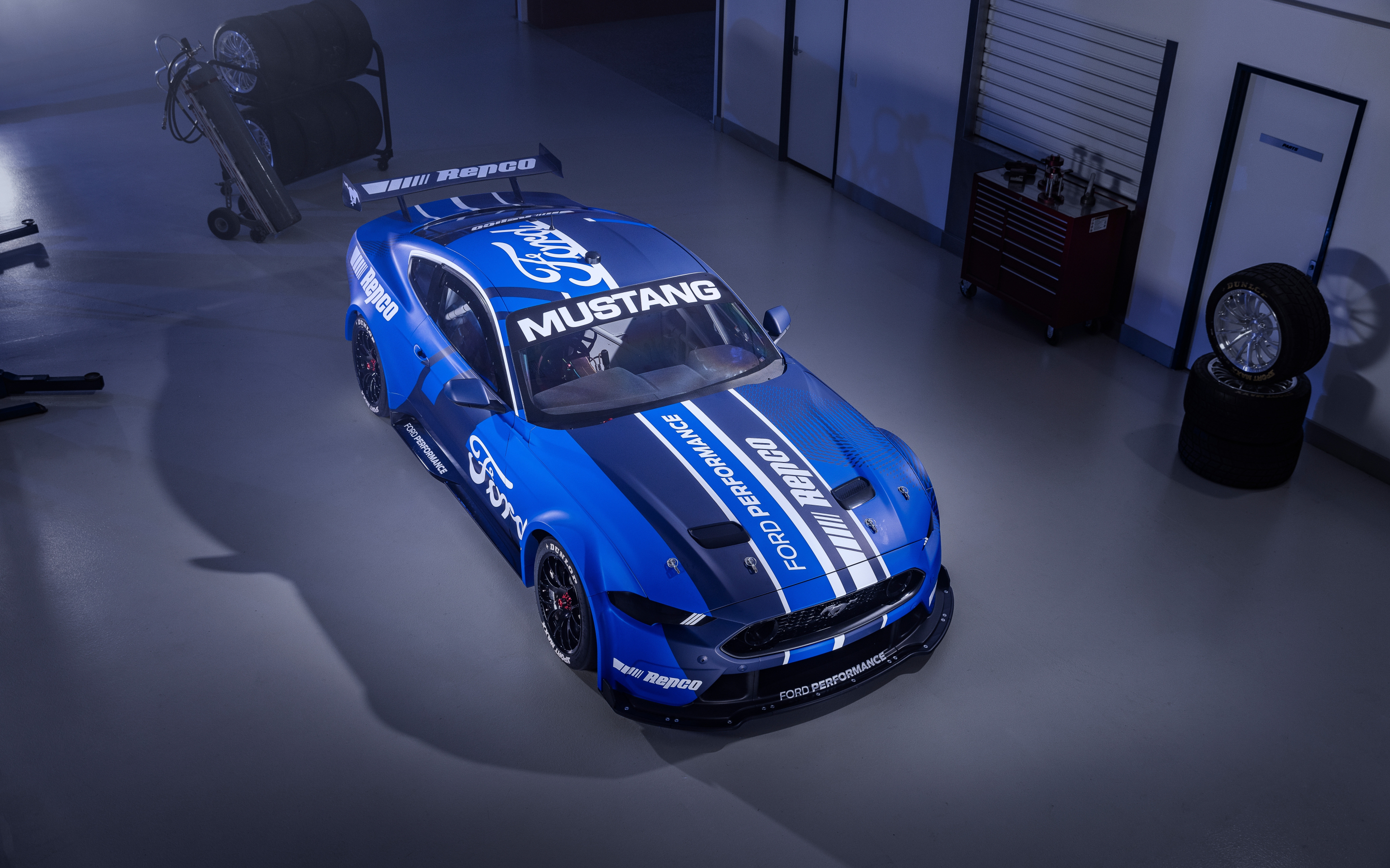2021 Blue Ford Mustang GT supercar, 2880x1800 wallpaper
