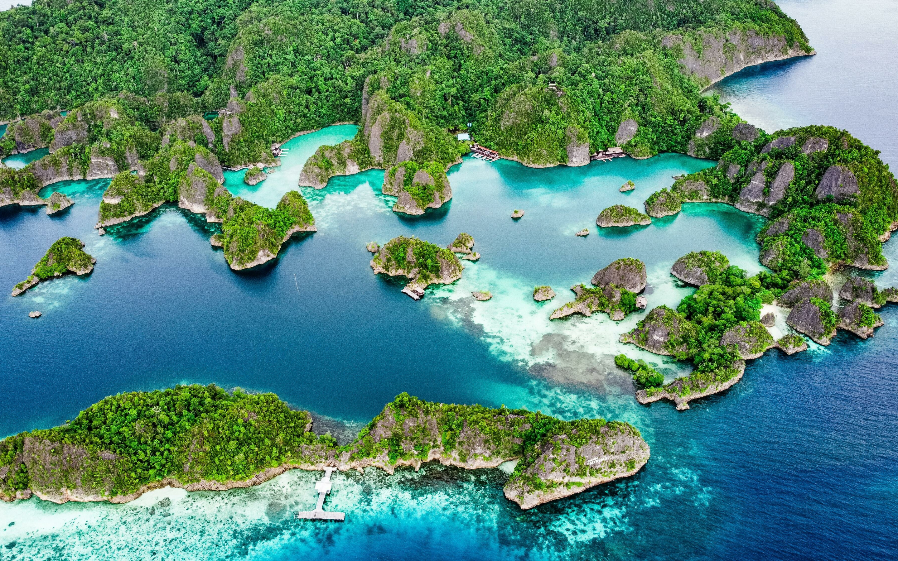 Islands, sea, aerial view, 2880x1800 wallpaper