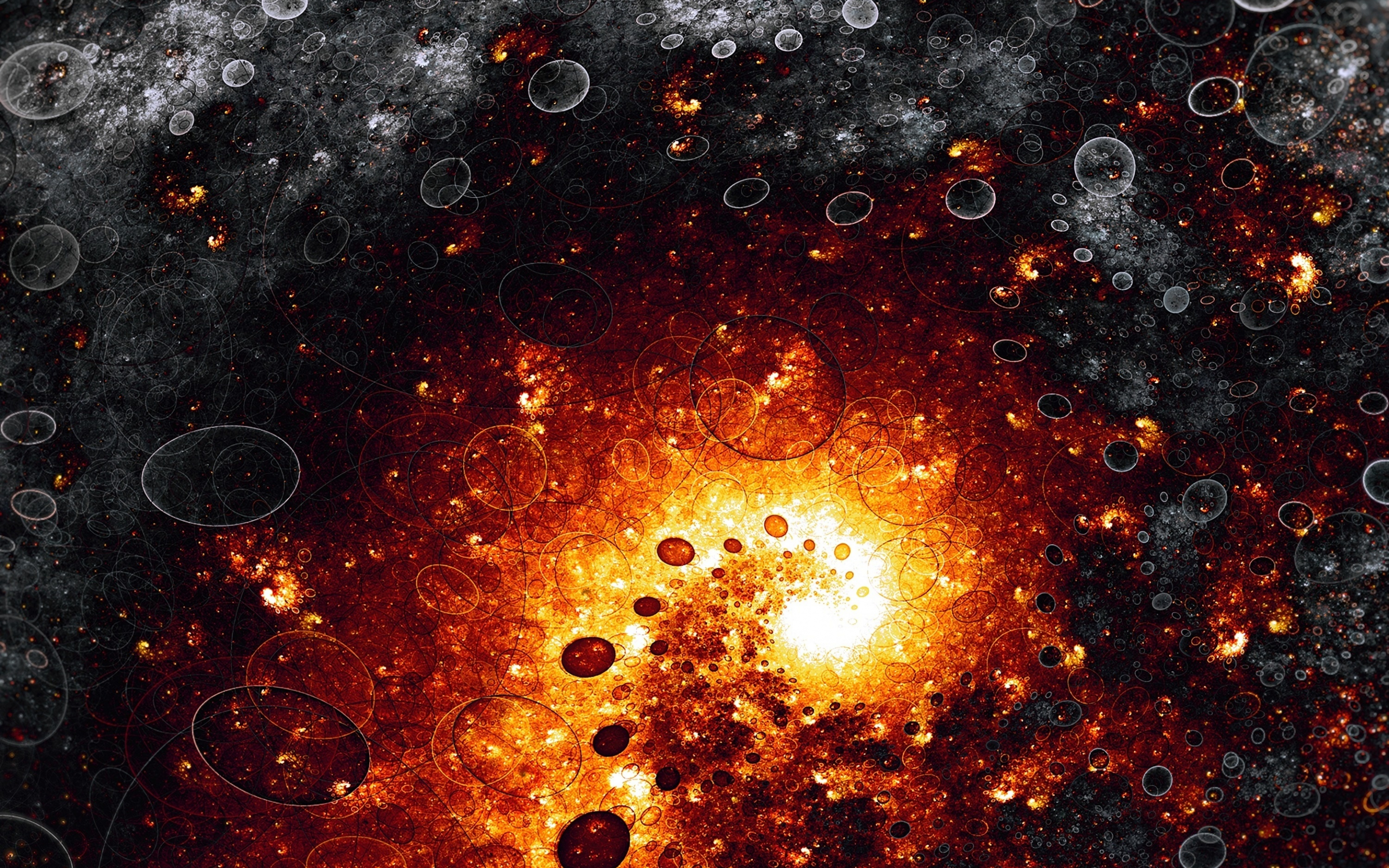 Fractal, form, bubbles, fire, 2880x1800 wallpaper
