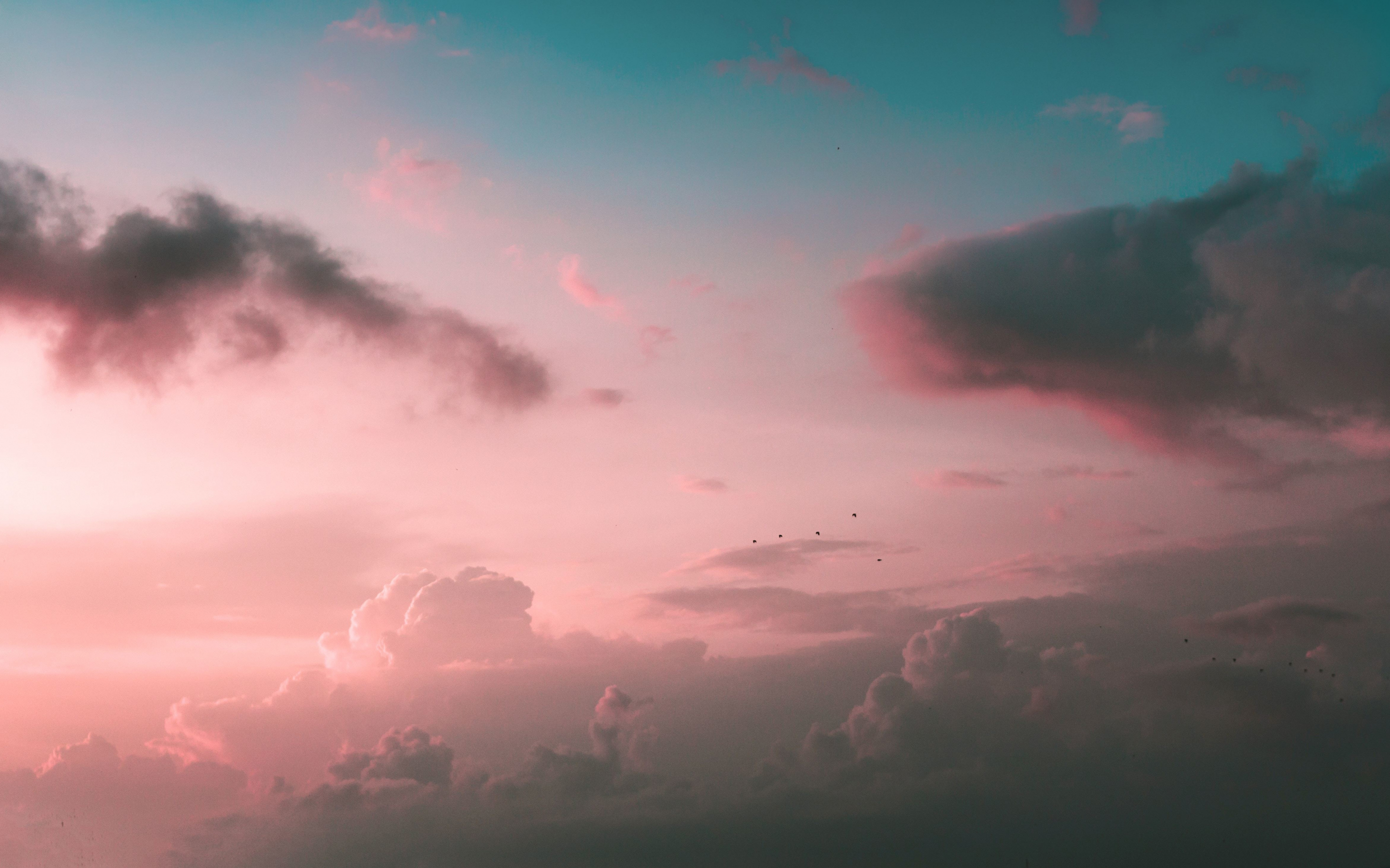 Sunset, clouds, sky, nature, 2880x1800 wallpaper