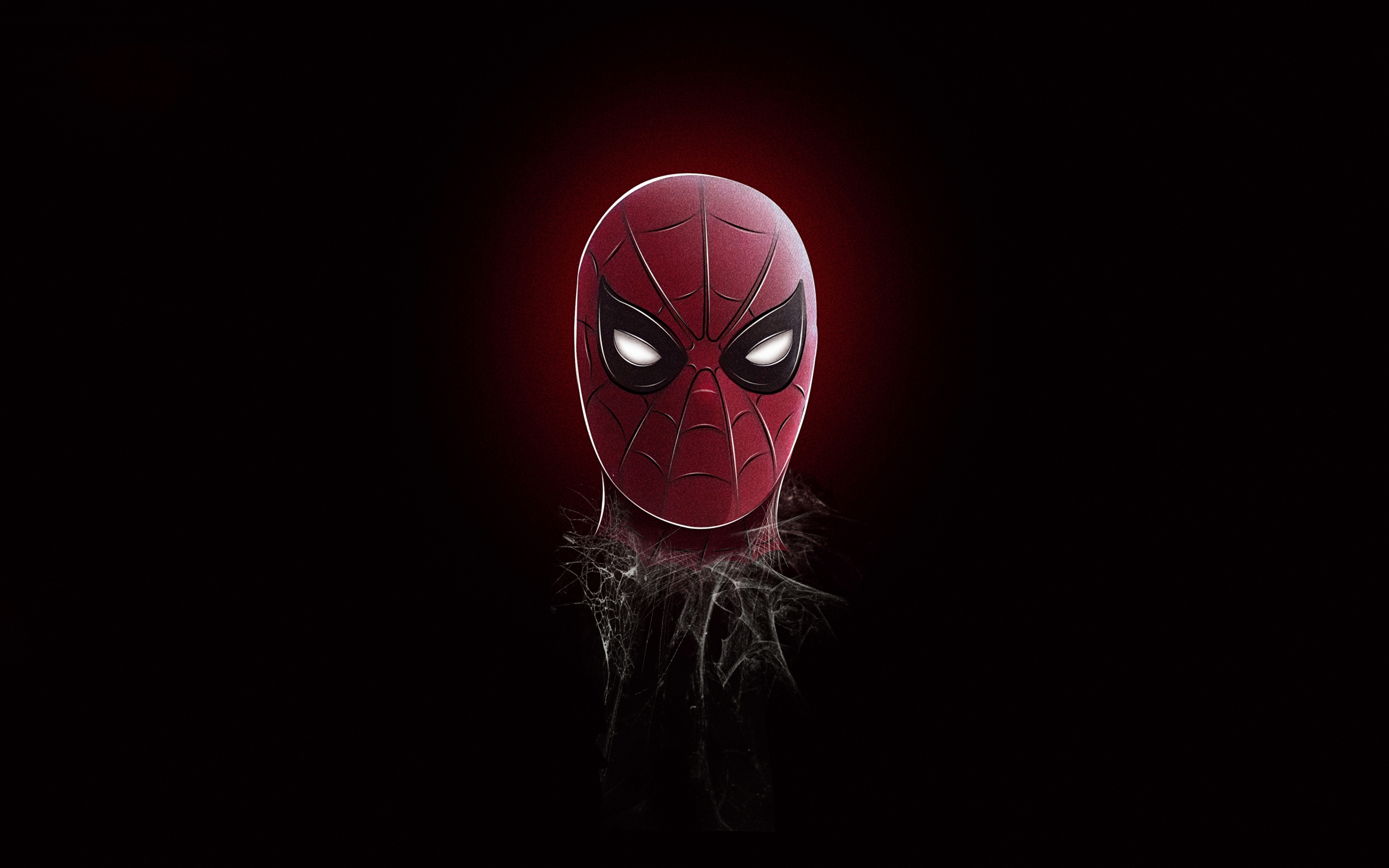 Spider-man's head-shot, minimal, art, 2880x1800 wallpaper