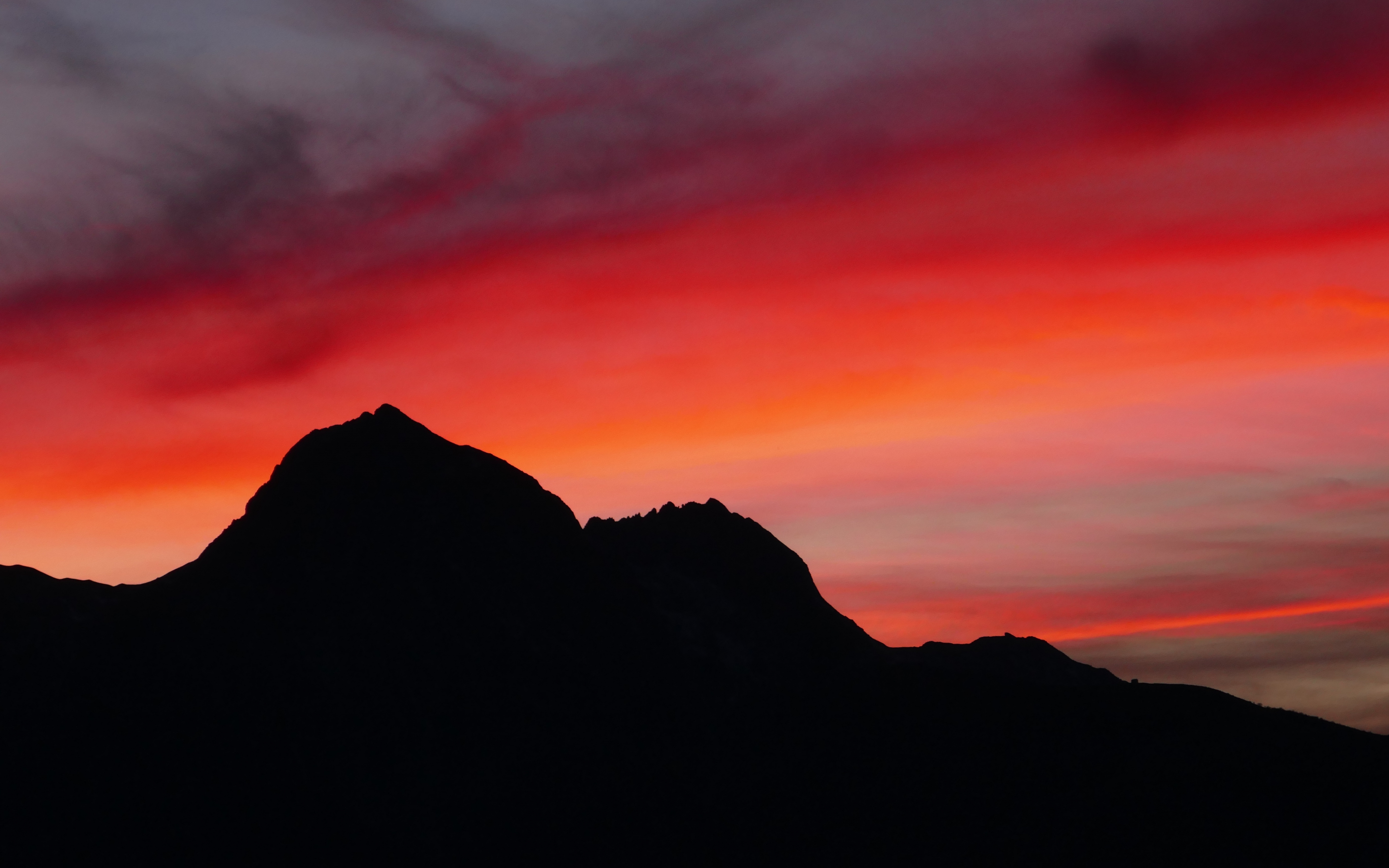 Sunset, mountains, sky, 2880x1800 wallpaper