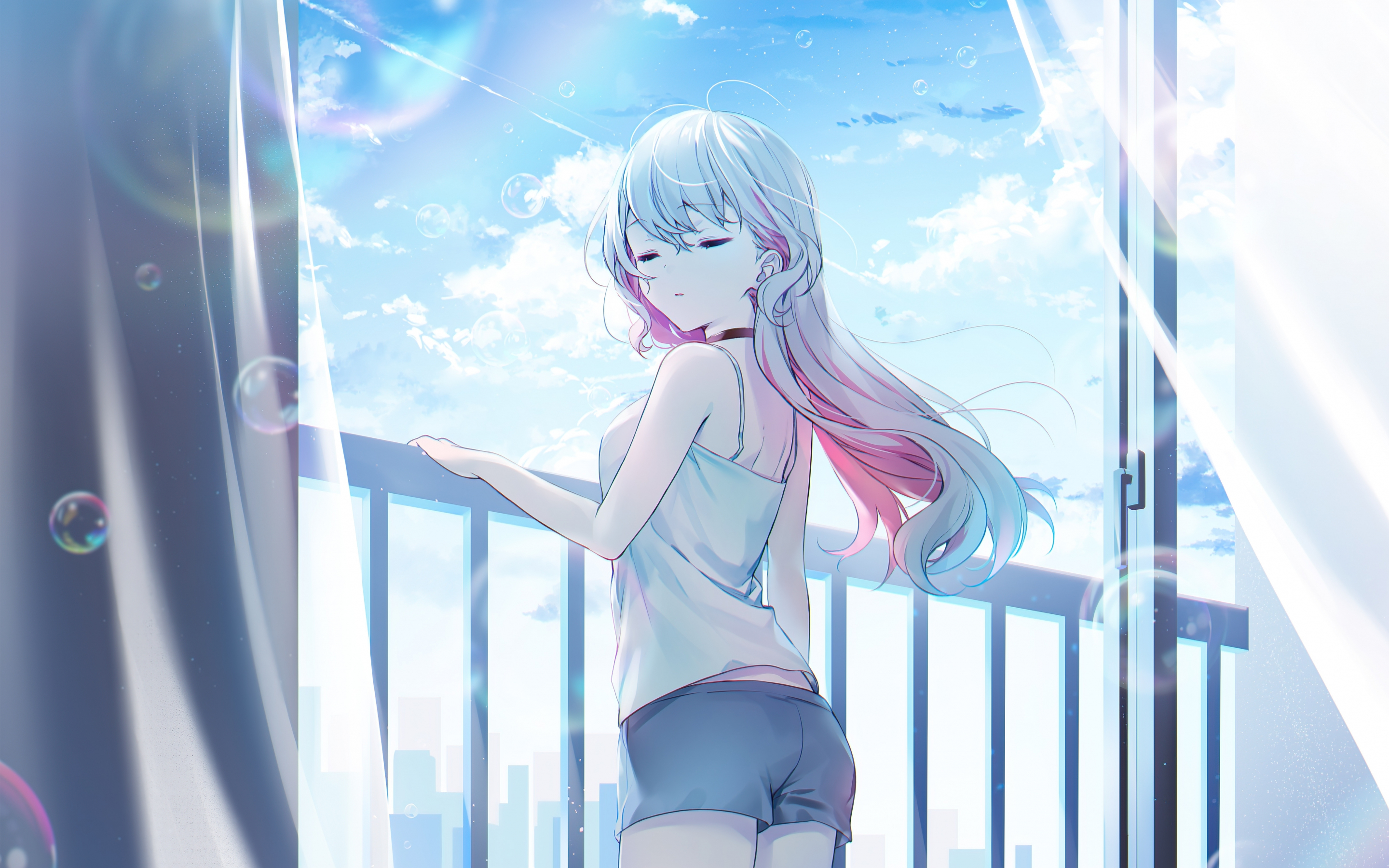 Anime girl, beautiful, Virtual Youtuber, 2880x1800 wallpaper