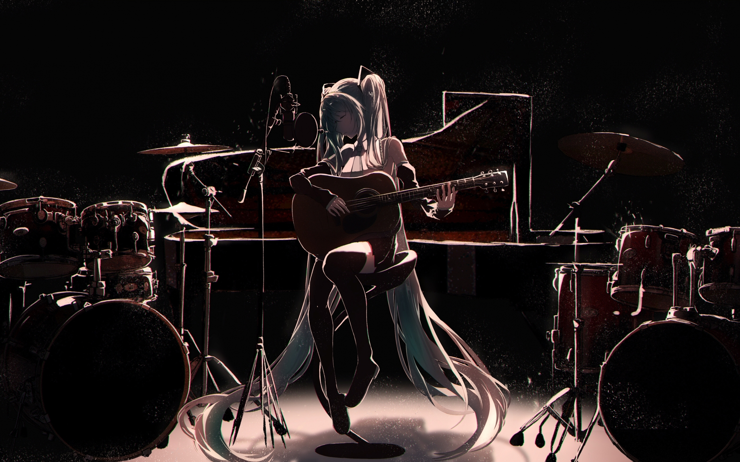 Musician, anime, Hatsune Miku, 2880x1800 wallpaper