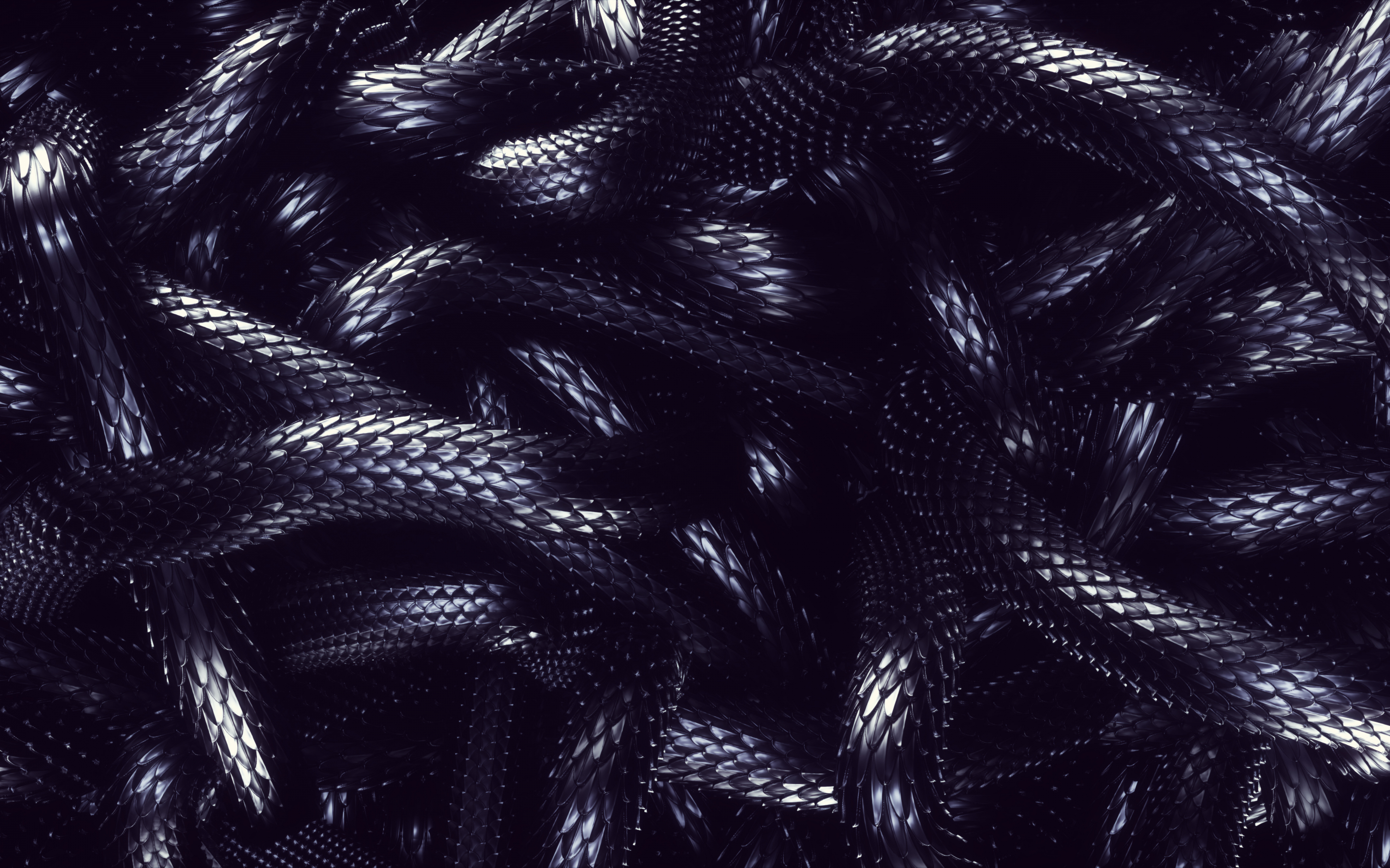 Snake skin texture, metallic, 2880x1800 wallpaper