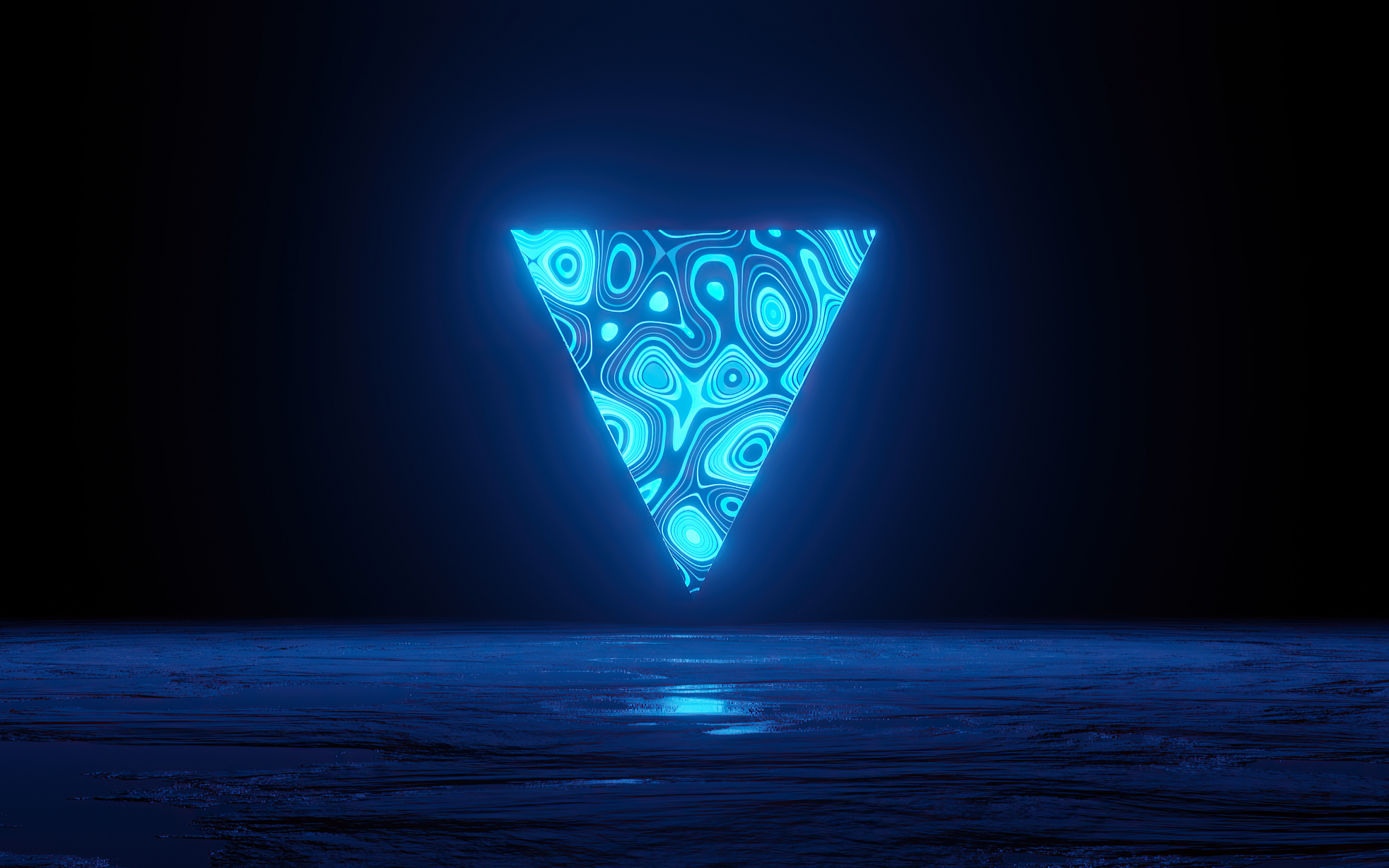 Blue triangle, variant, abstract, dark, 2880x1800 wallpaper