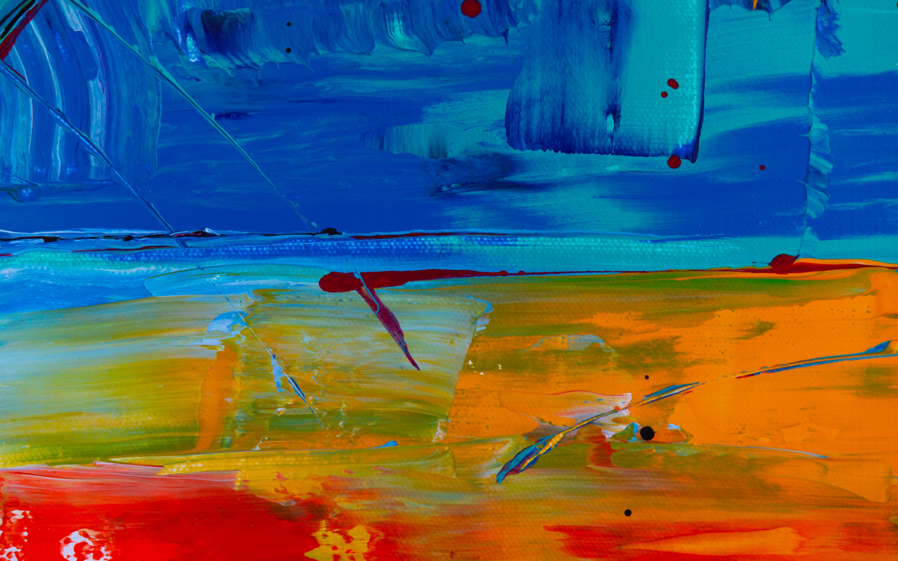 Brushmarks, colorful, texture, art, 2880x1800 wallpaper