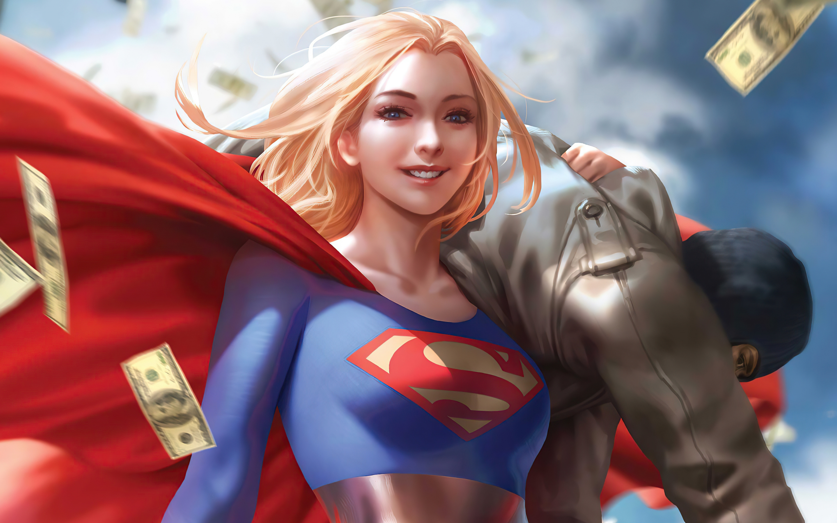 Gorgeous, supergirl, blonde, art, 2880x1800 wallpaper