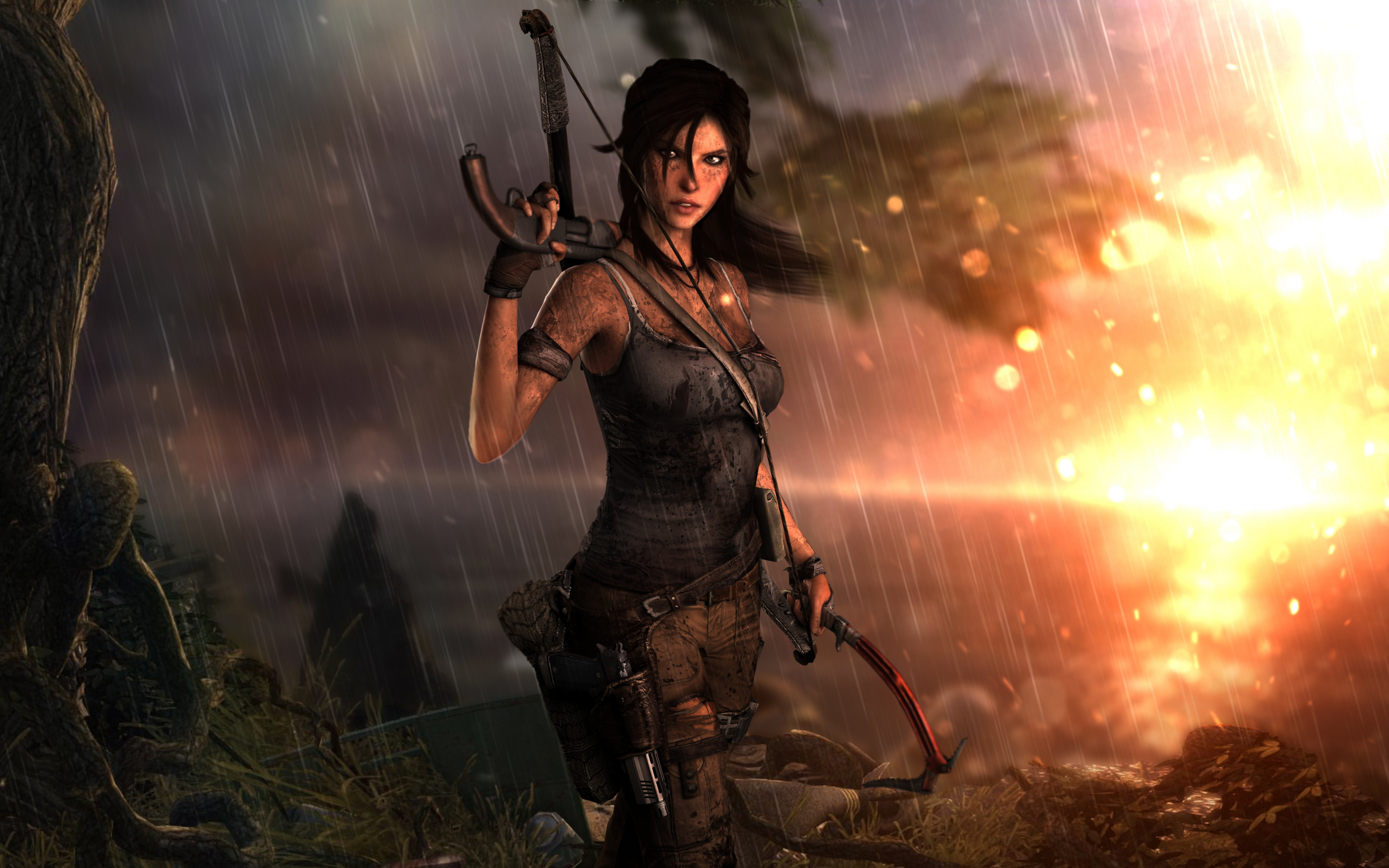 Lara Croft, Tomb Raider, game, video game, archer, 2880x1800 wallpaper