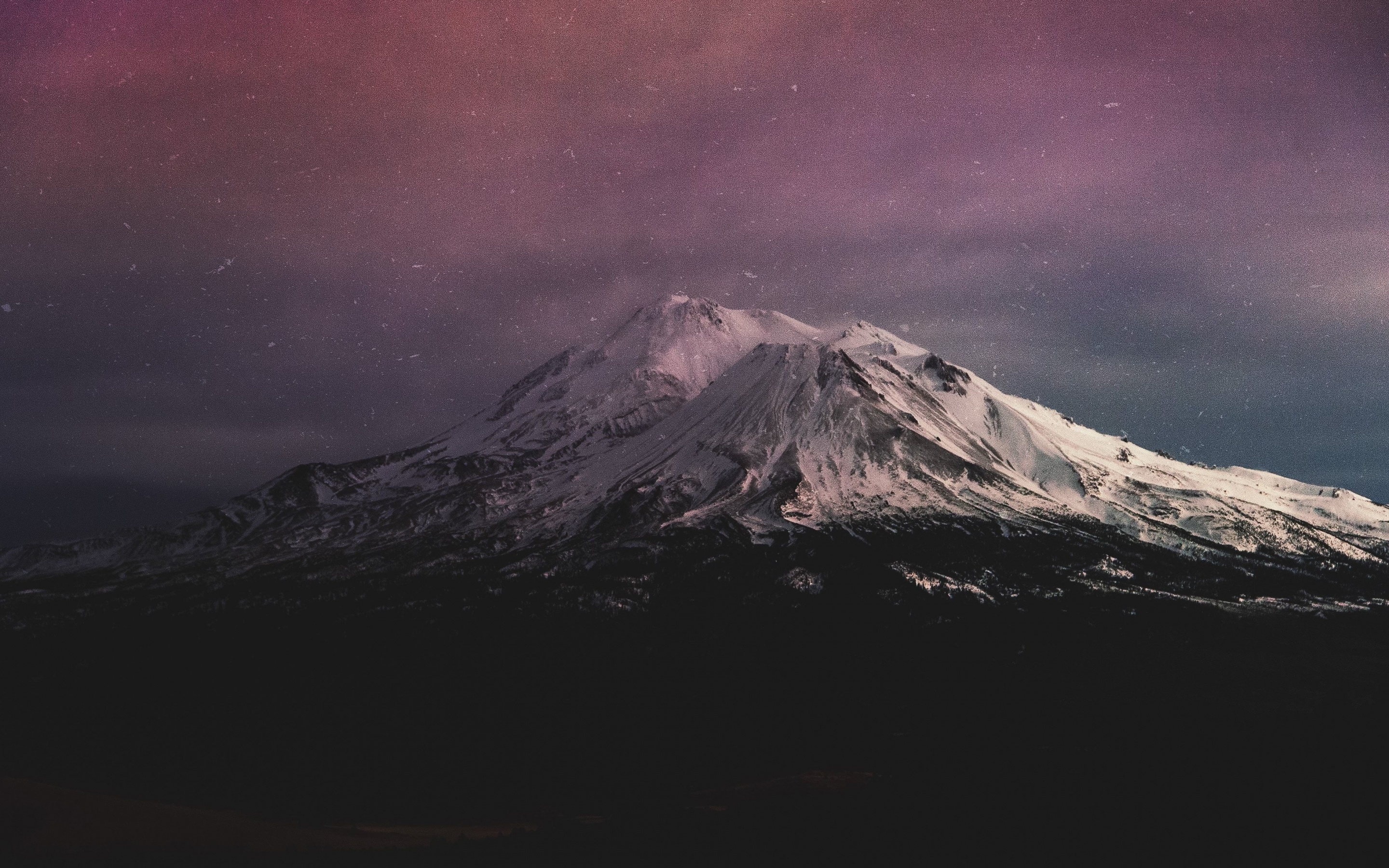 Snow-capped mountain, nature, evening, 2880x1800 wallpaper