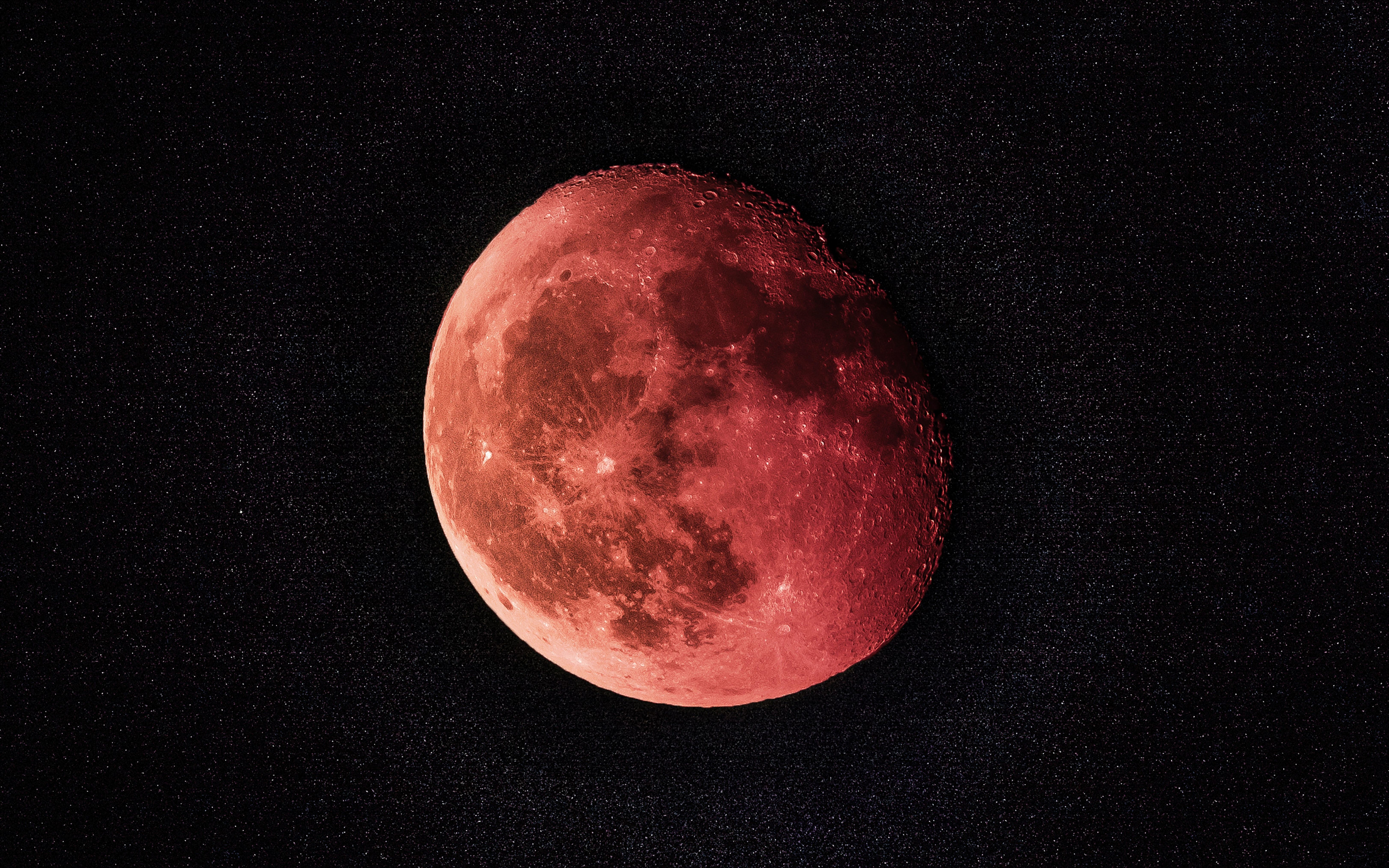Lunar eclipse, blood moon, nature, 2880x1800 wallpaper