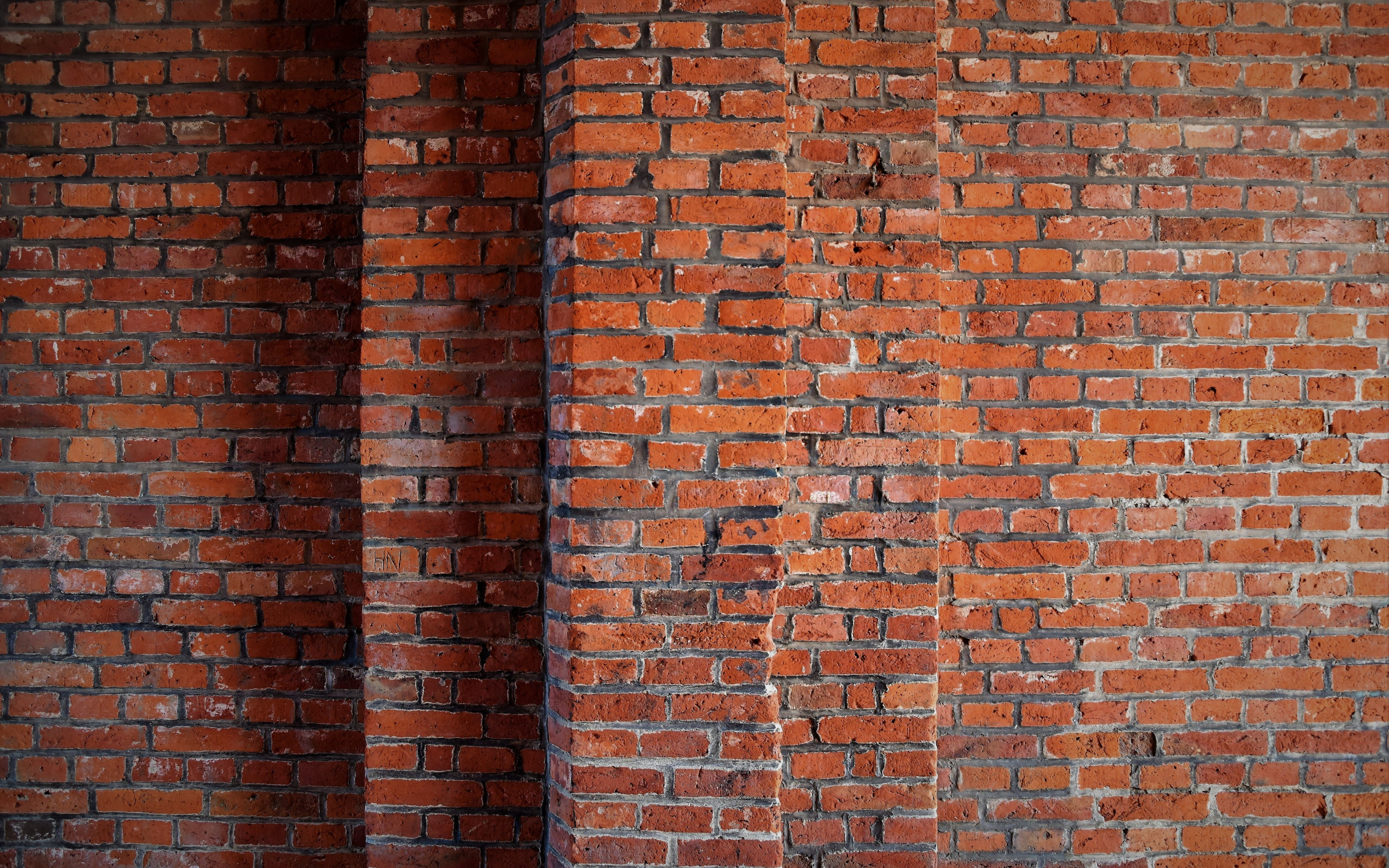 Brick wall, brown bricks, wall, 2880x1800 wallpaper