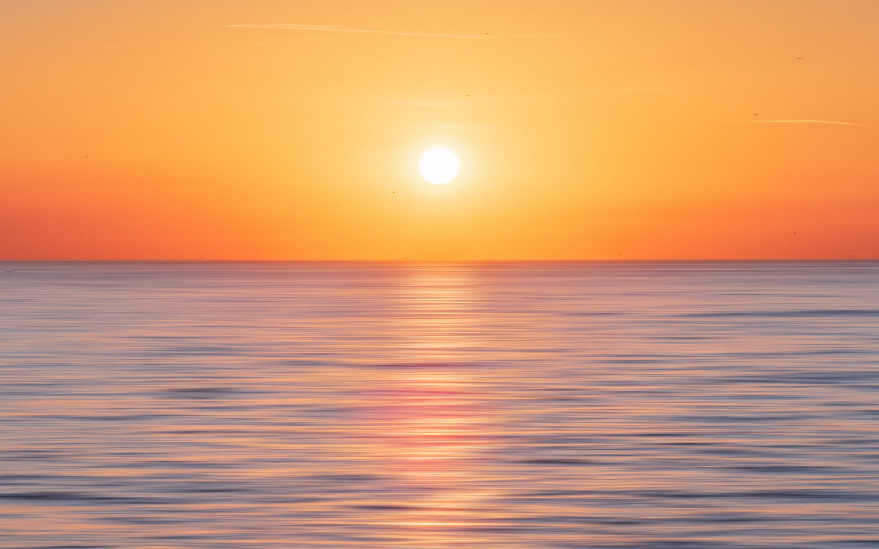 Blur, sea, sky, sunset, minimal, 2880x1800 wallpaper