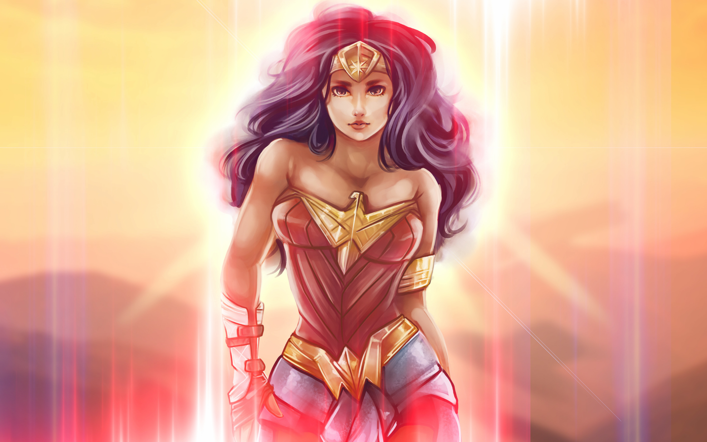 wonder woman, superhero, artwork, 2880x1800 wallpaper