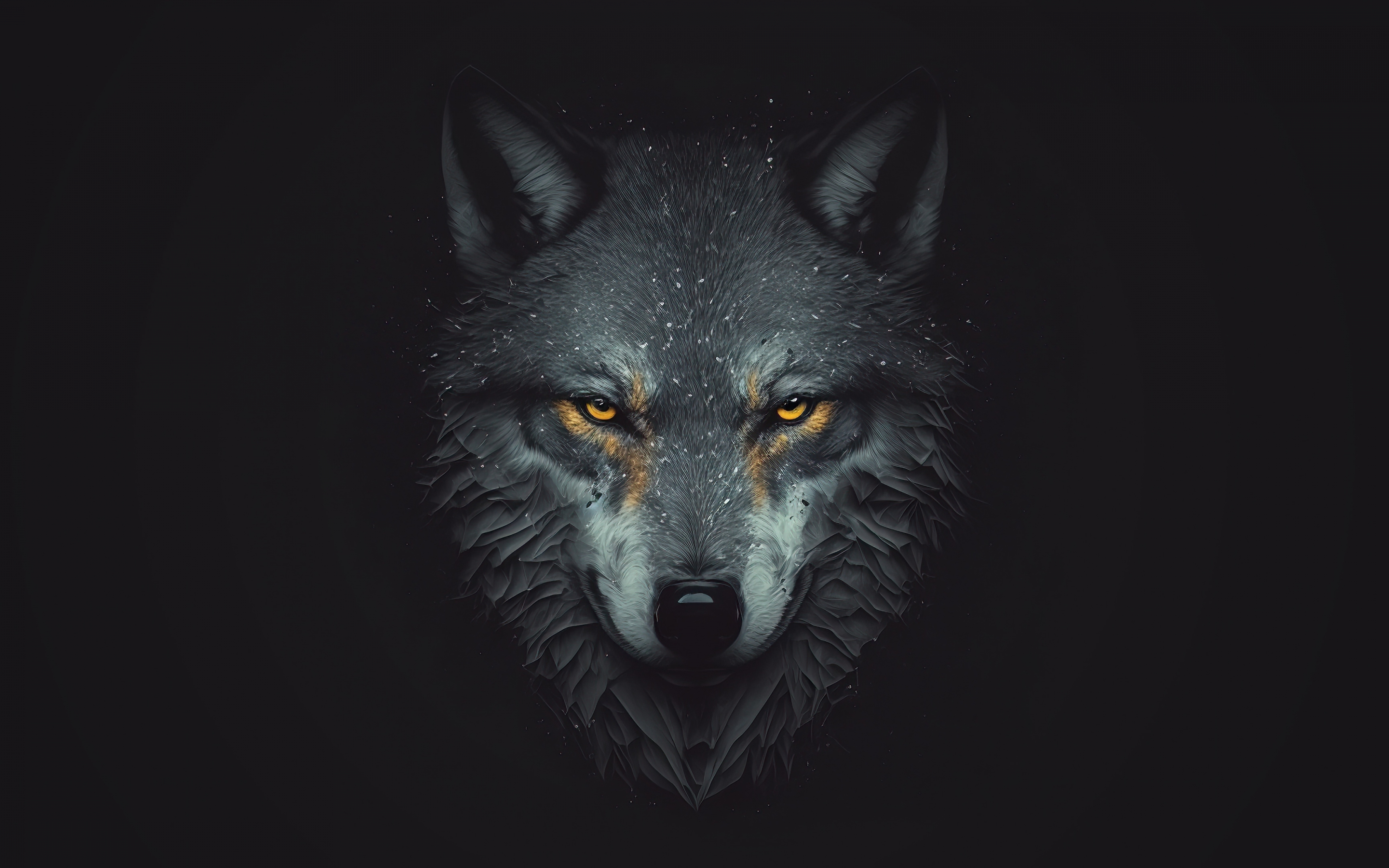 Staring Wolf, muzzle, 2880x1800 wallpaper