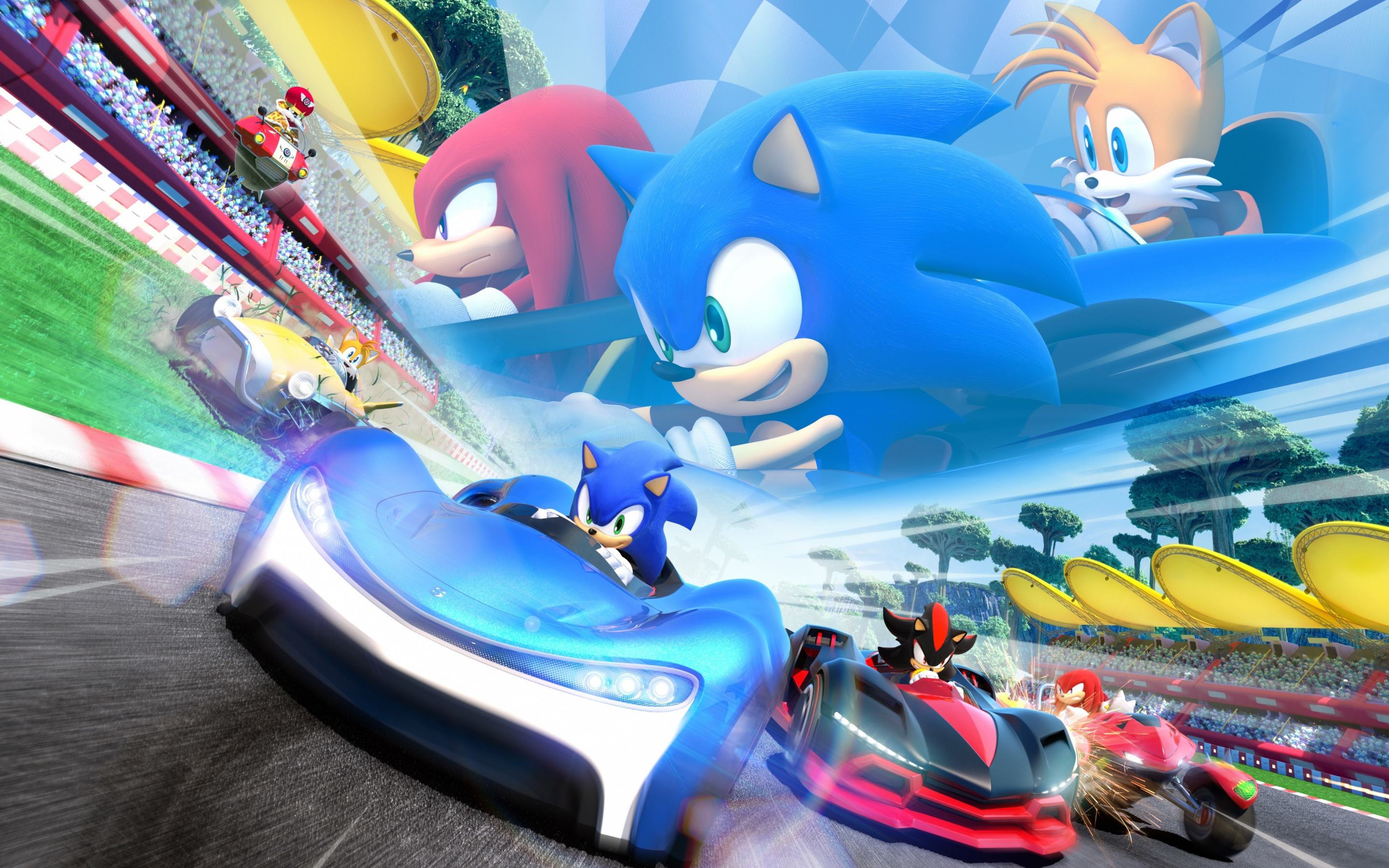 Sonic The Hedgehog, Video game, kart racing game, Nintendo, 2880x1800 wallpaper