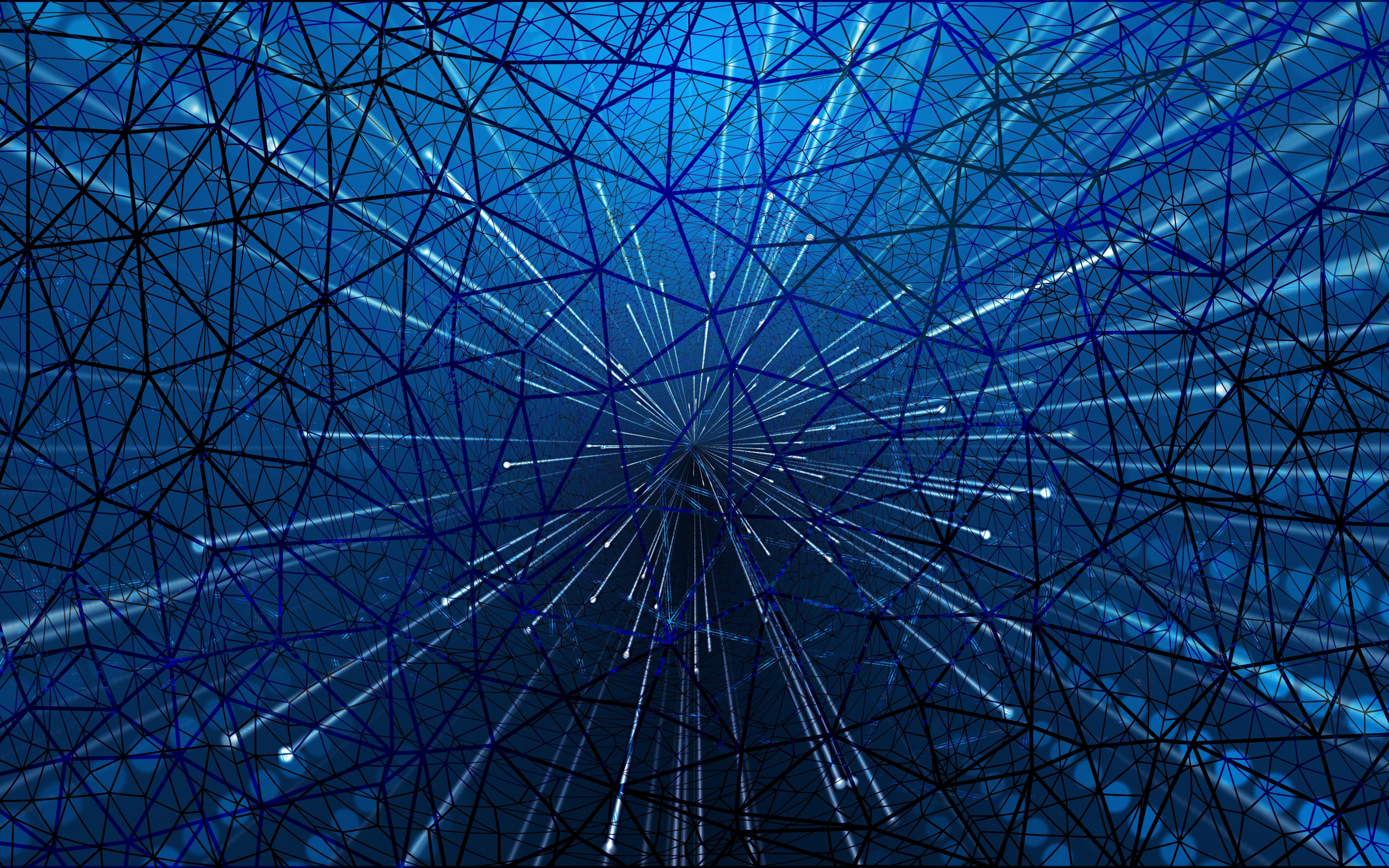 Blue structure, threads, abstract, 2880x1800 wallpaper